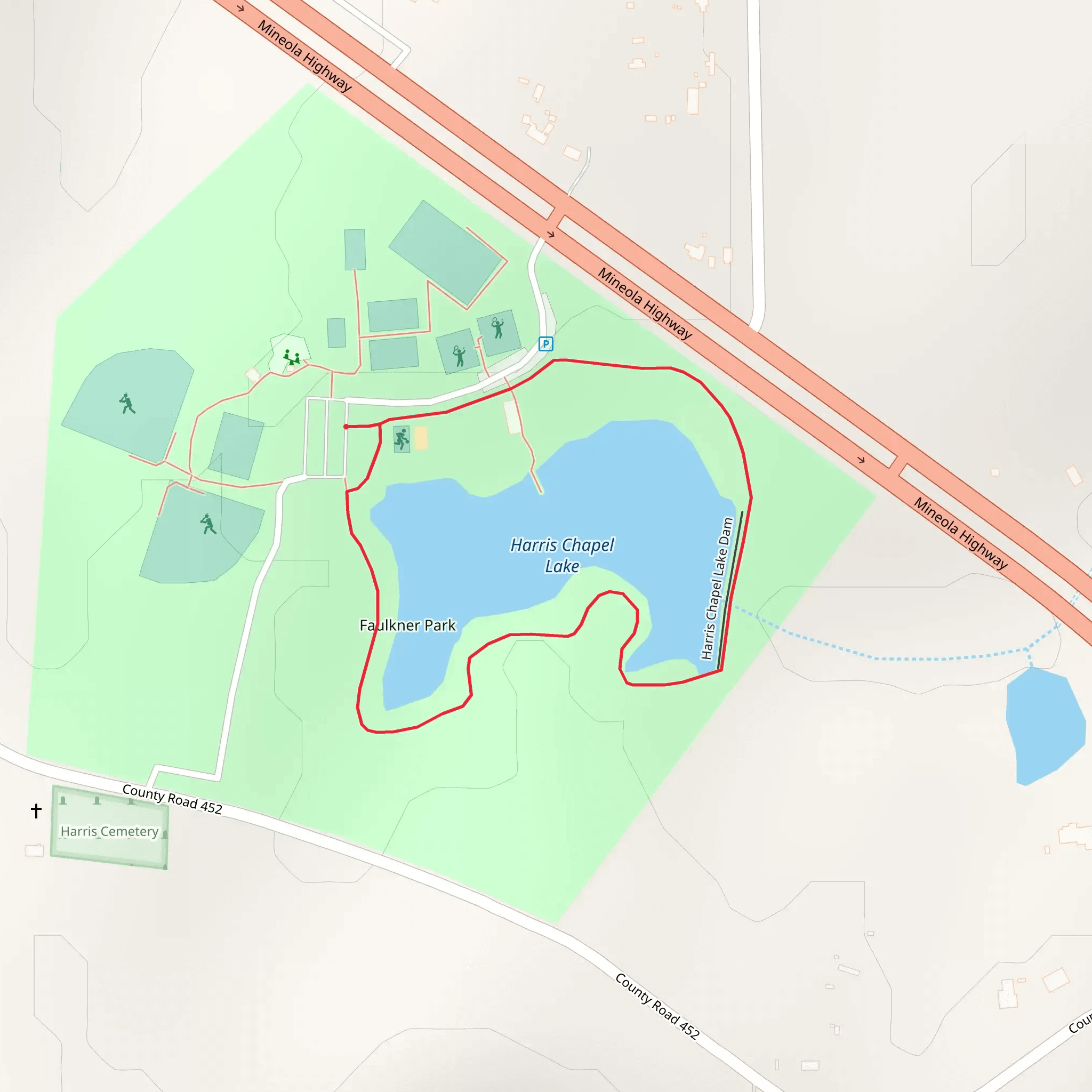 Harris Chapel Lake Loop mobile static map
