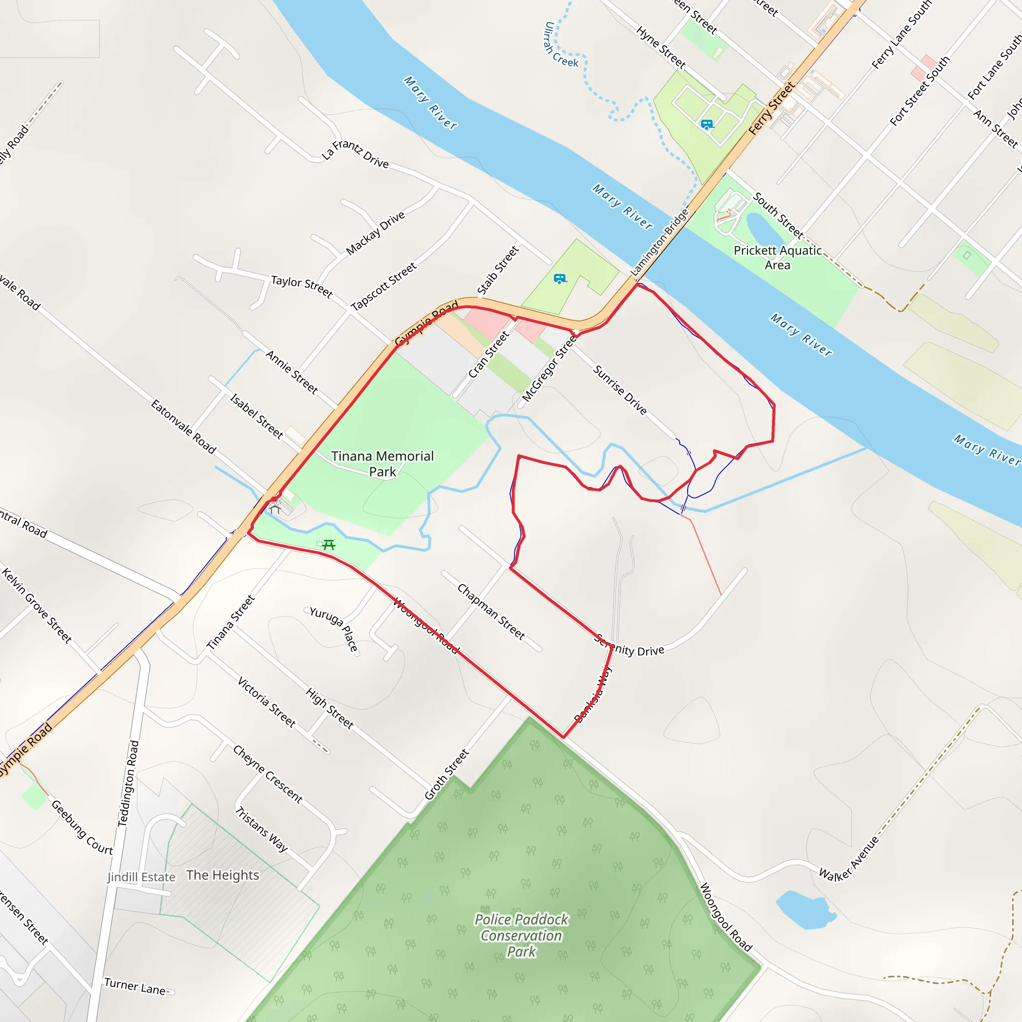 Tinana Trail 1 mobile static map