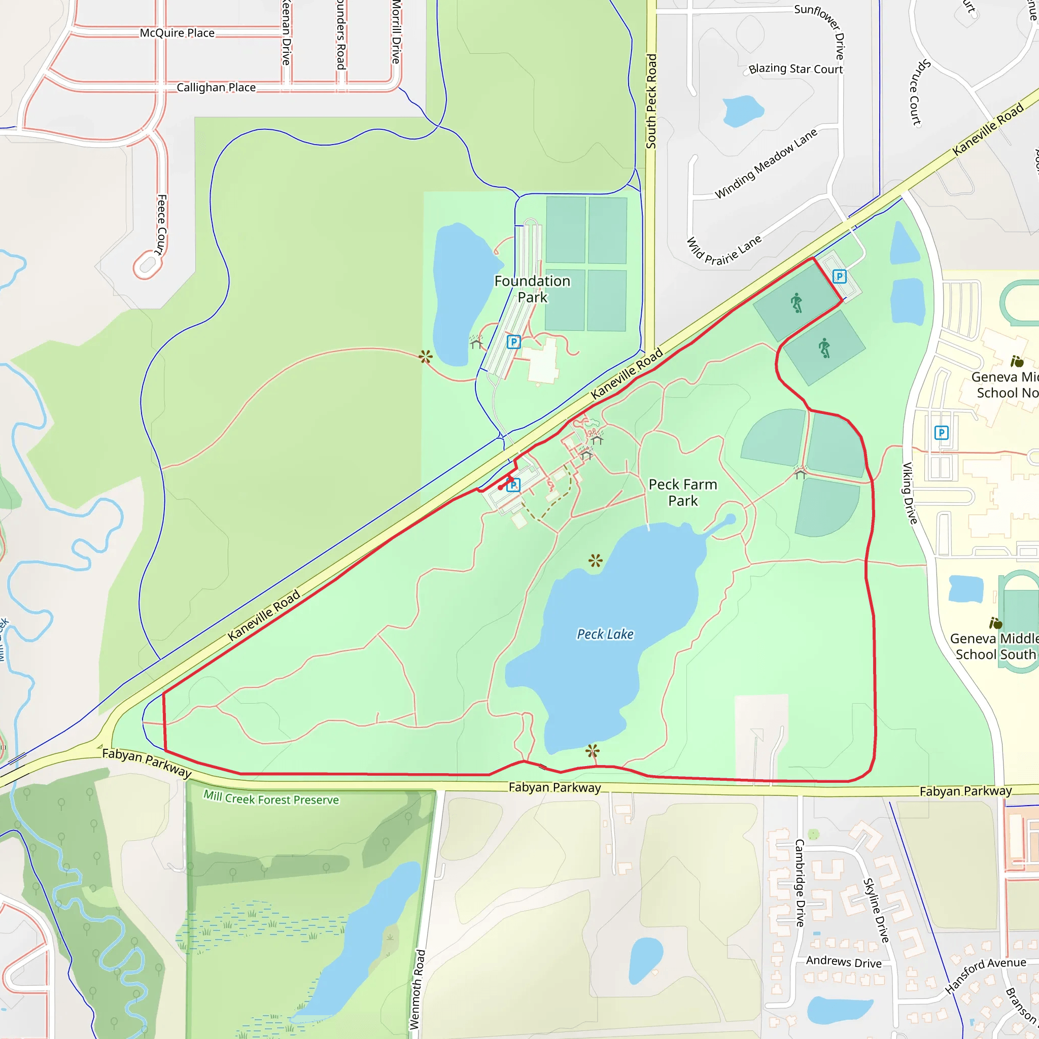 Peck Lake Outer Loop mobile static map