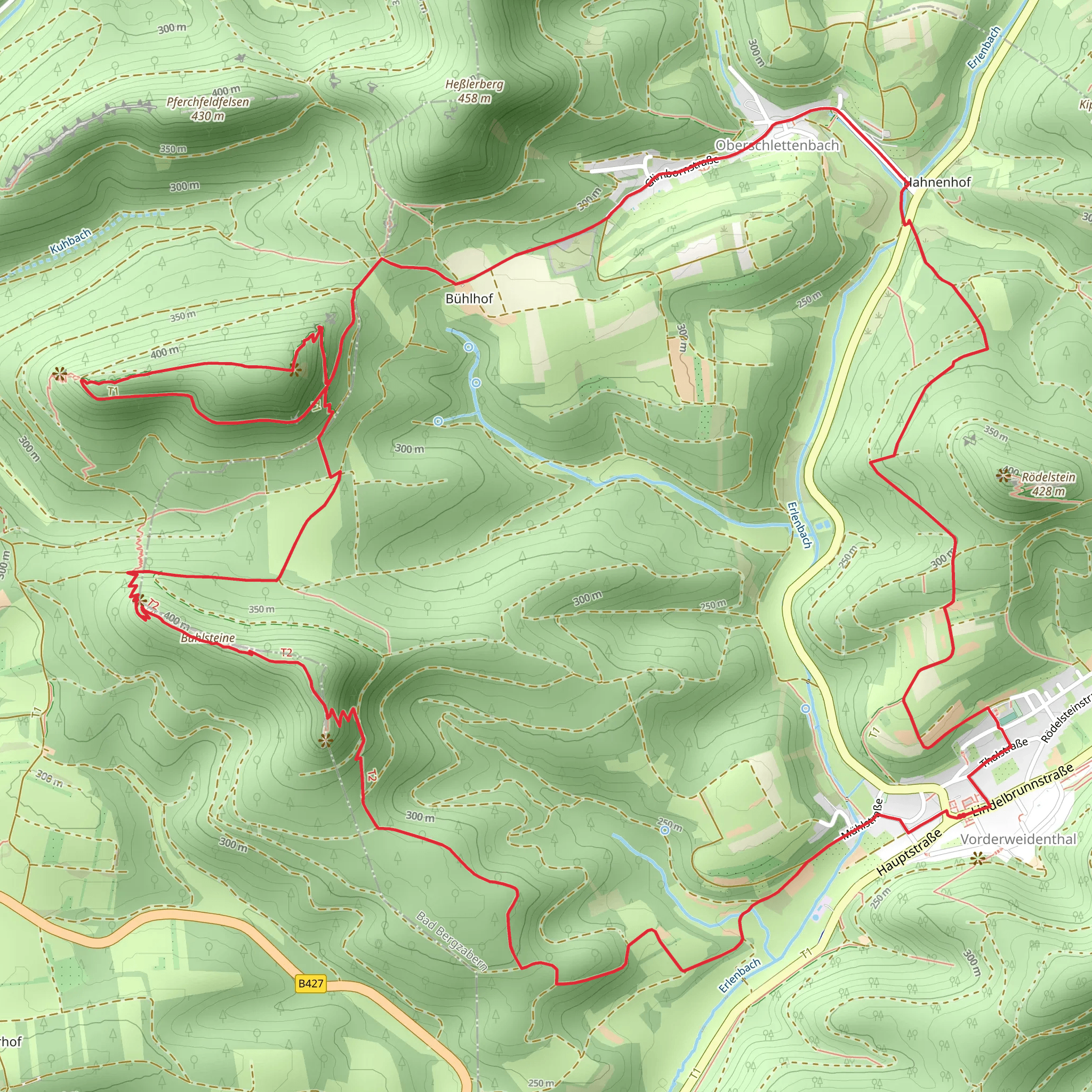 Rotsandsteinweg and Buehlhofweg mobile static map