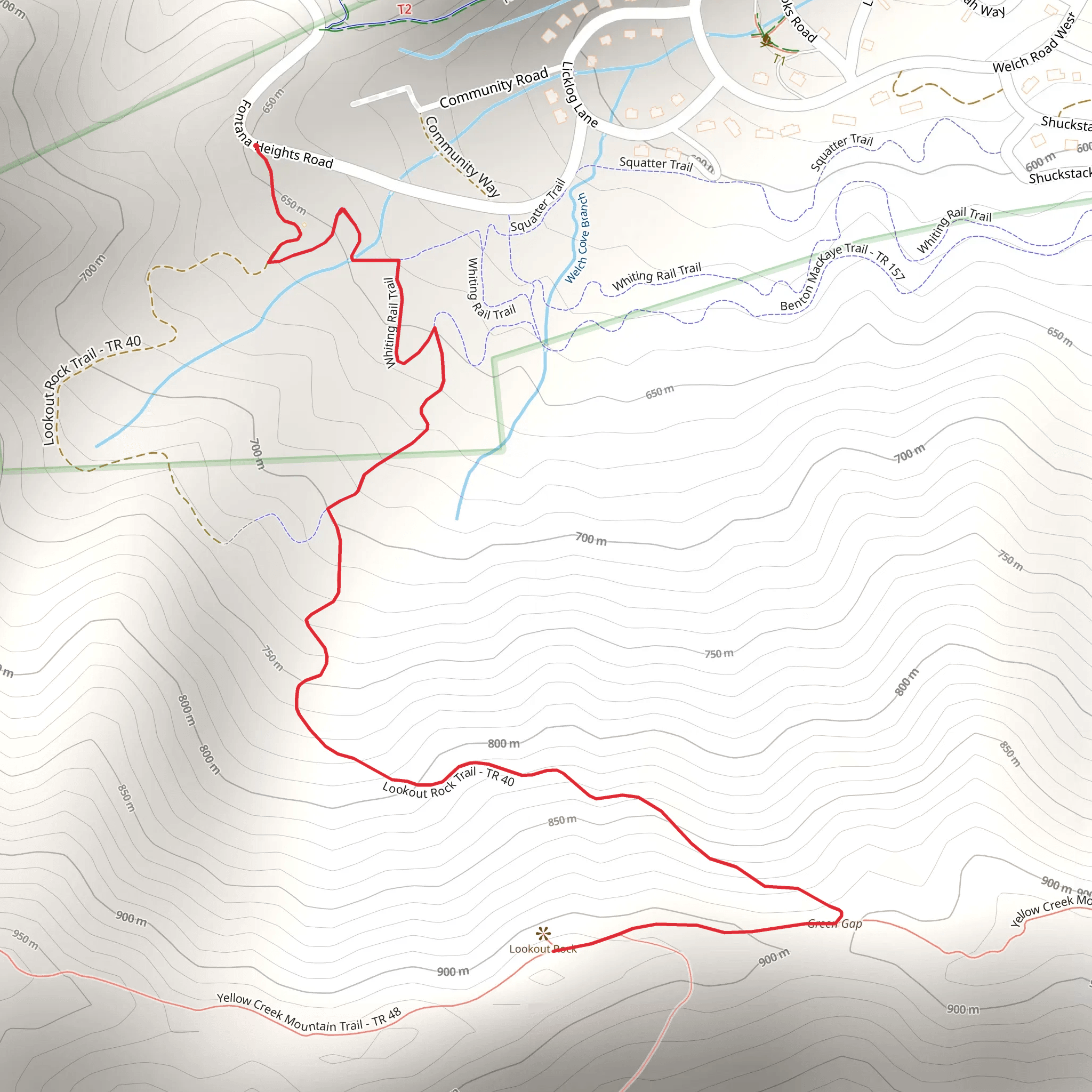 Green Gap via Lookout Rock Trail mobile static map
