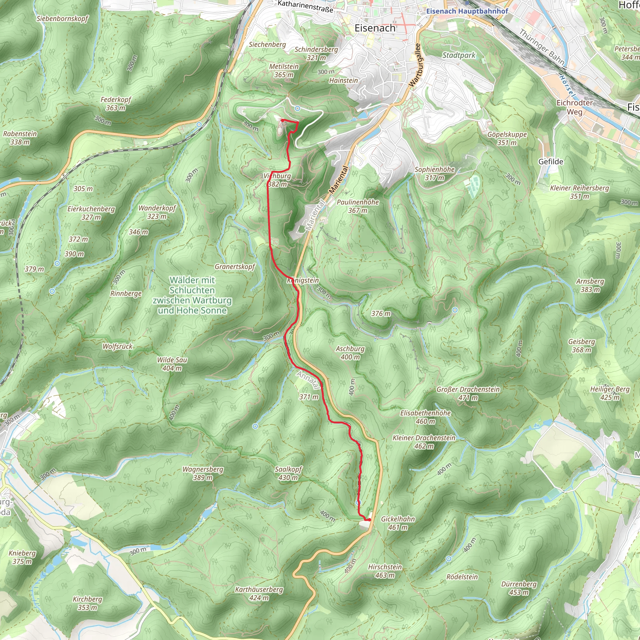 Eisenacher Burg and Wartburg Walk mobile static map