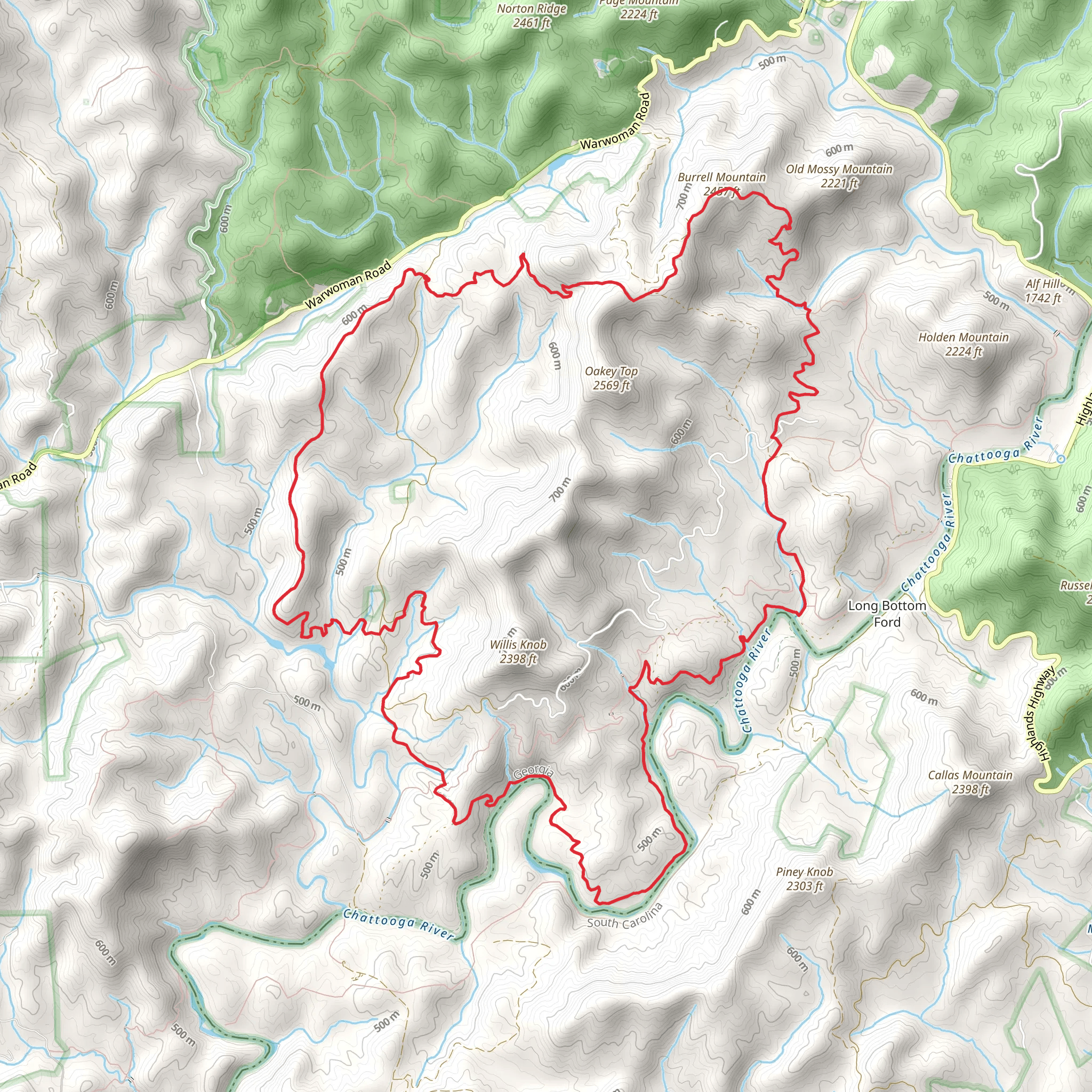Willis Knob Horse Loop Trail mobile static map