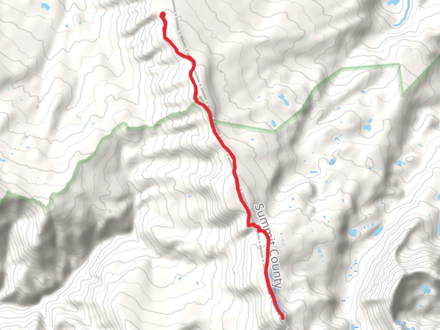 An image depicting the trail Meridian Peak via Elliott's Ridge and its surrounding area.