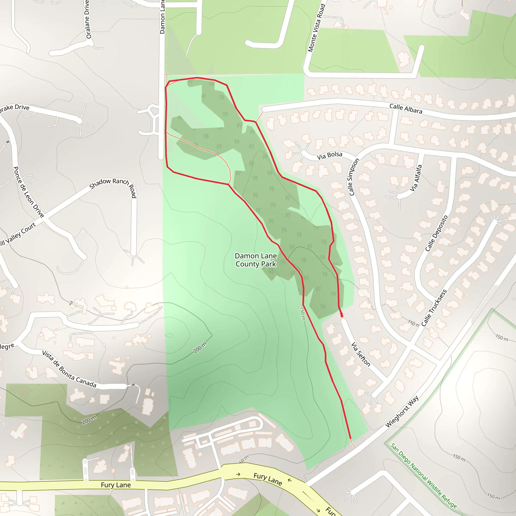 Damon Lane County Park mobile static map