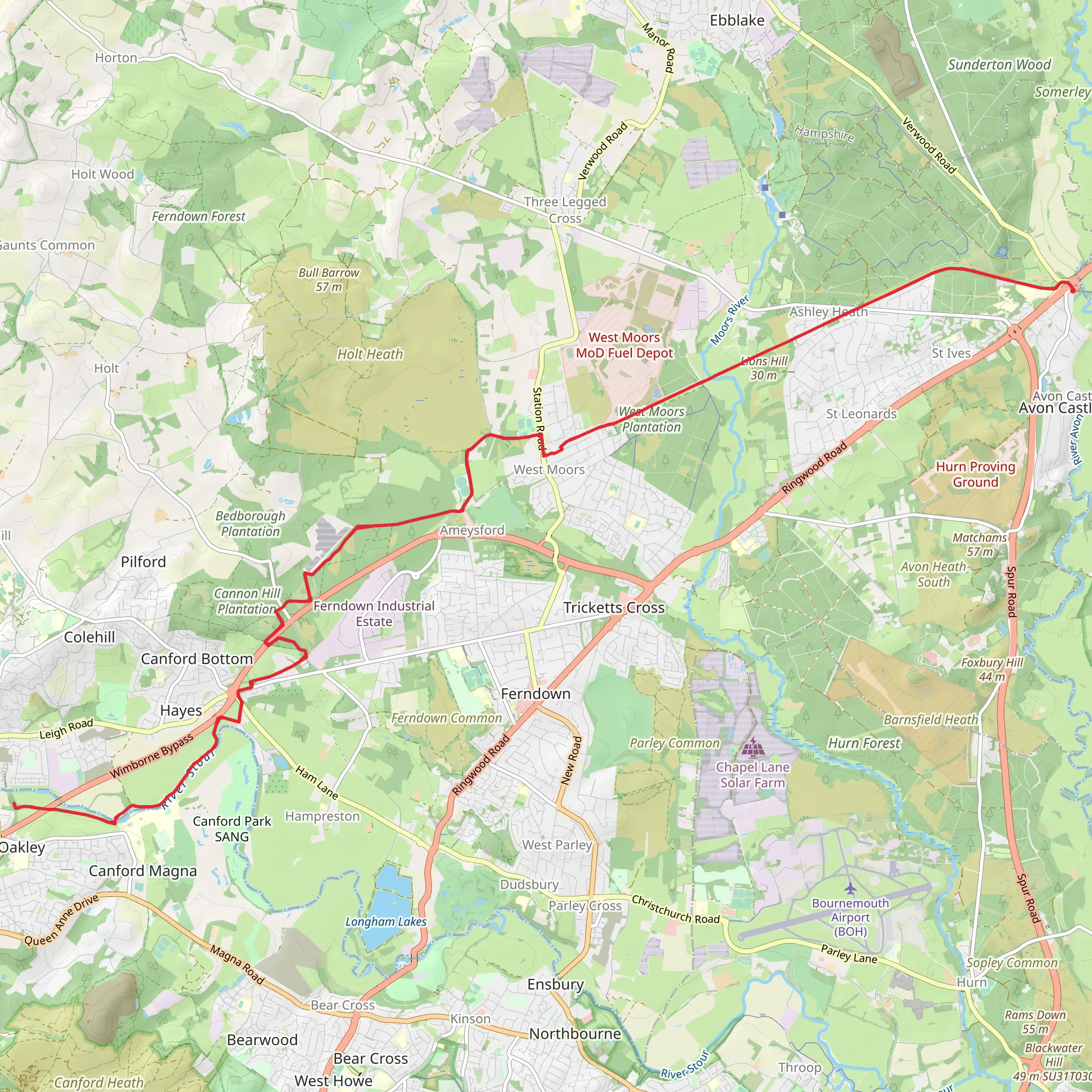 River Stour via Castleman Trailway mobile static map