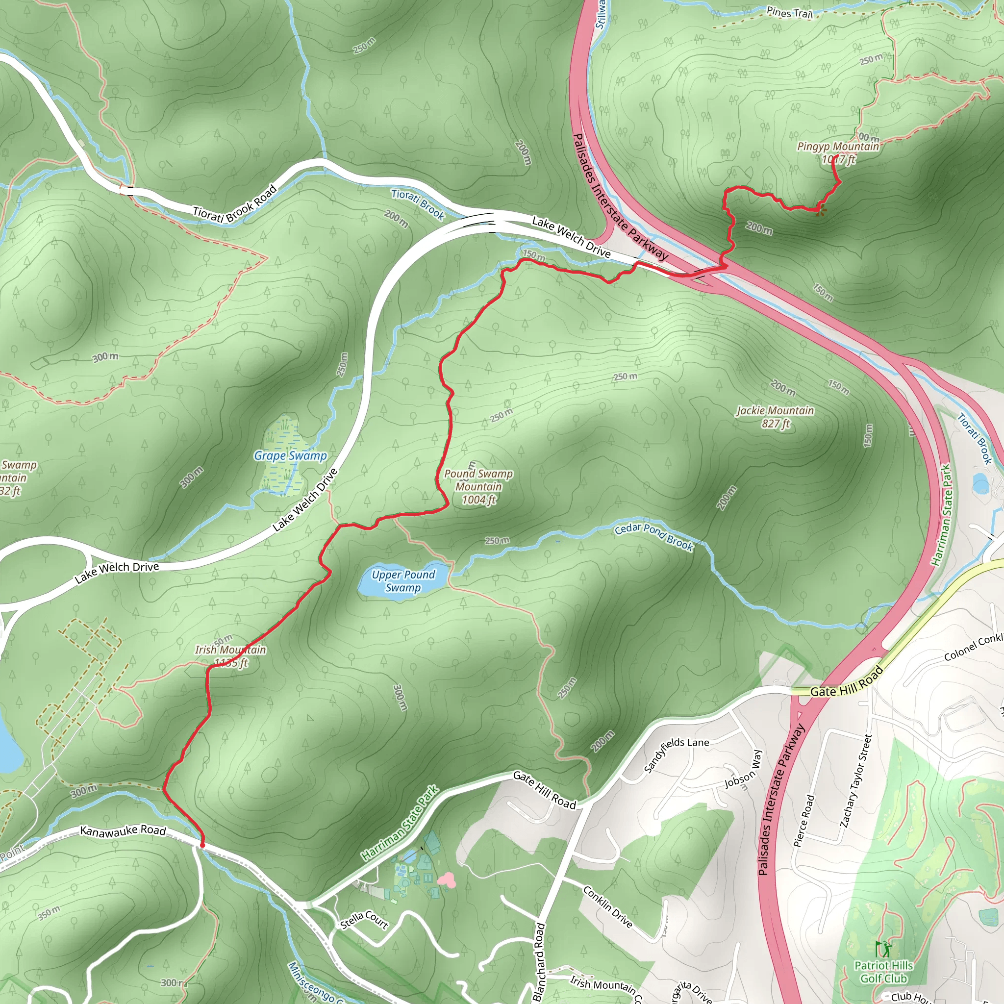 Irish and Pingyp Mountain Trail mobile static map