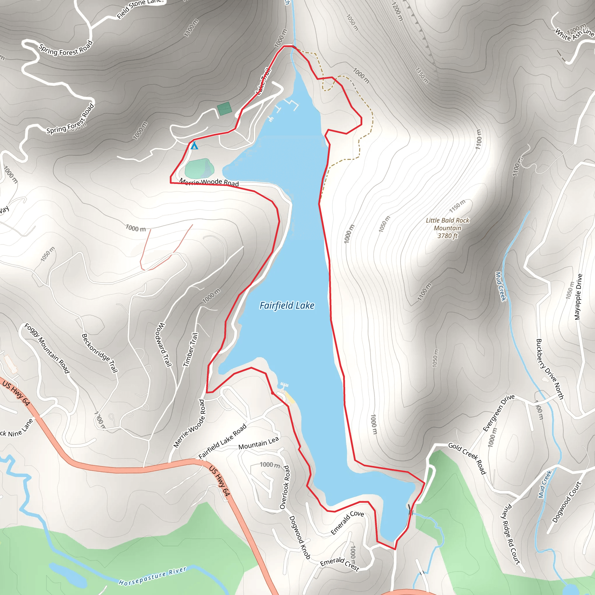 Fairfield Lake Loop mobile static map
