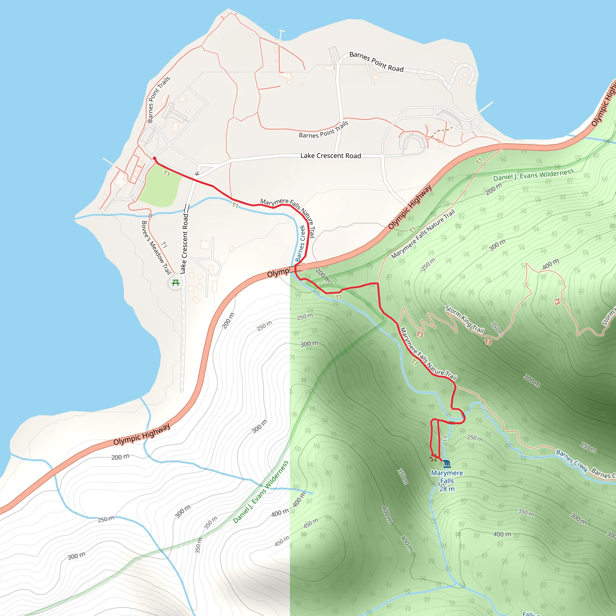 Marymere Falls Nature Trail mobile static map