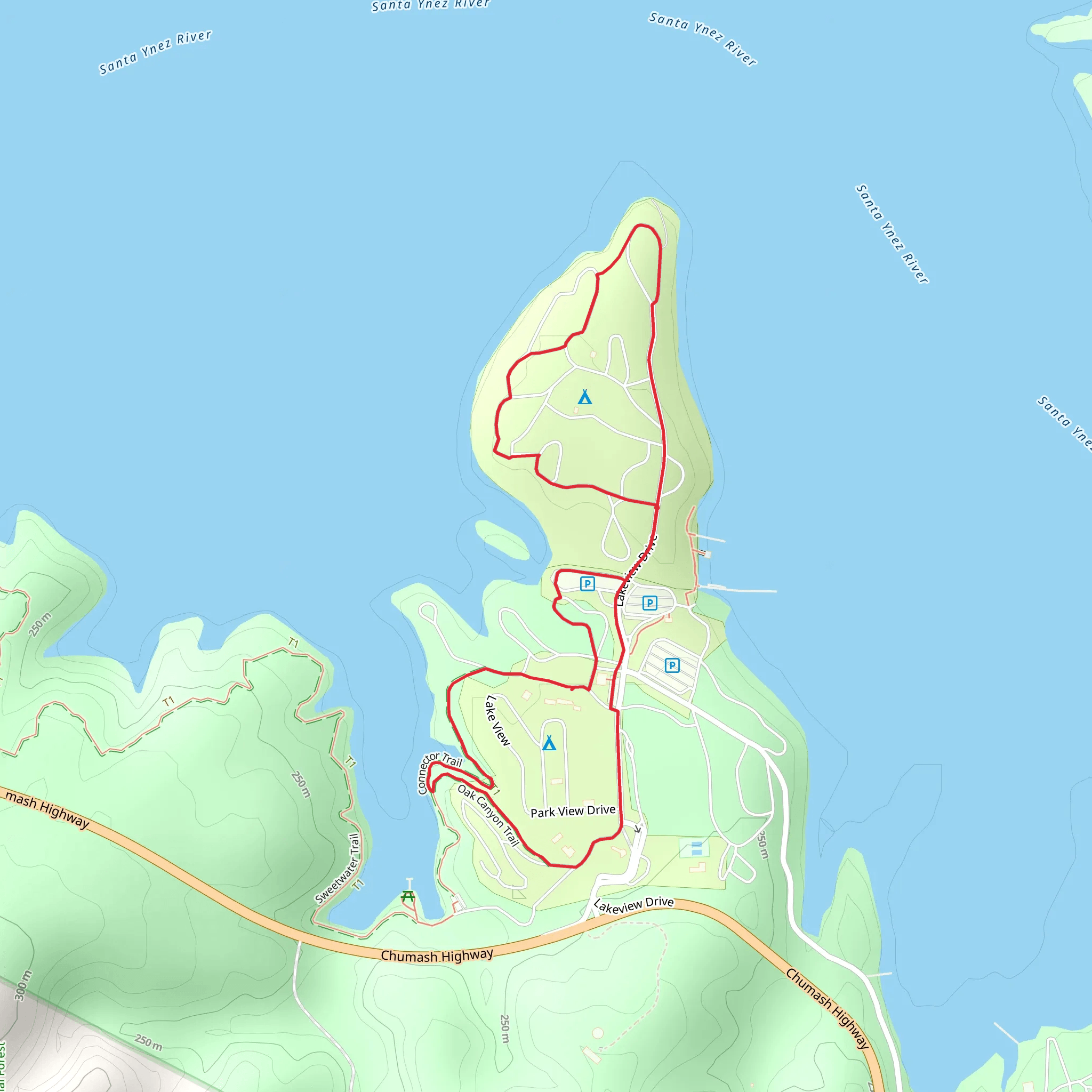Cachuma Lake Recreation Area Loop mobile static map