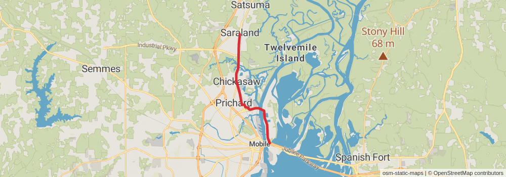 American Perimeter Trail - The South Primary stage 43 Map