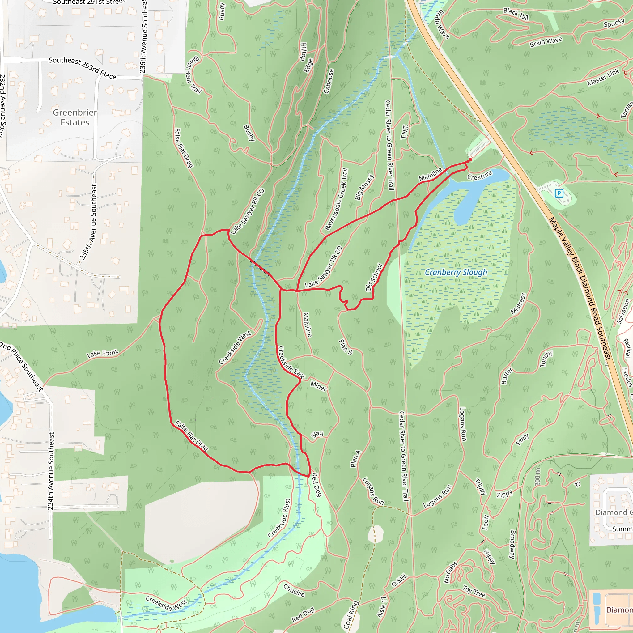 Jaceleg and False Flat Drag Loop mobile static map