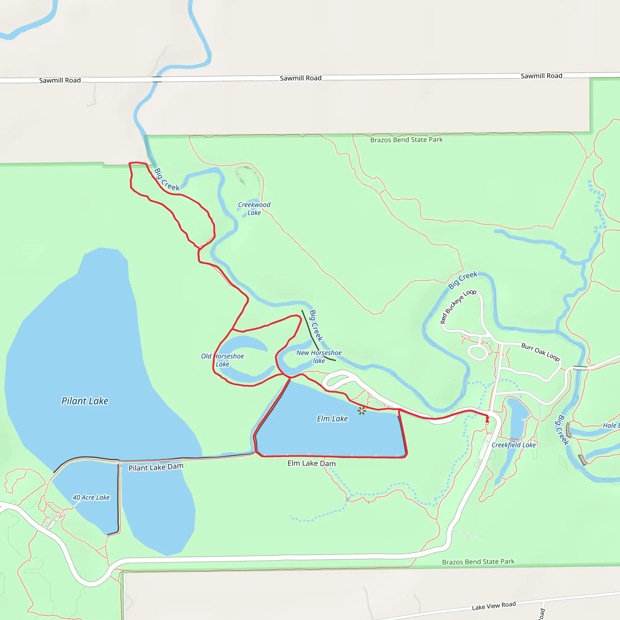 Elm Lake and Big Creek Loop Trail mobile static map