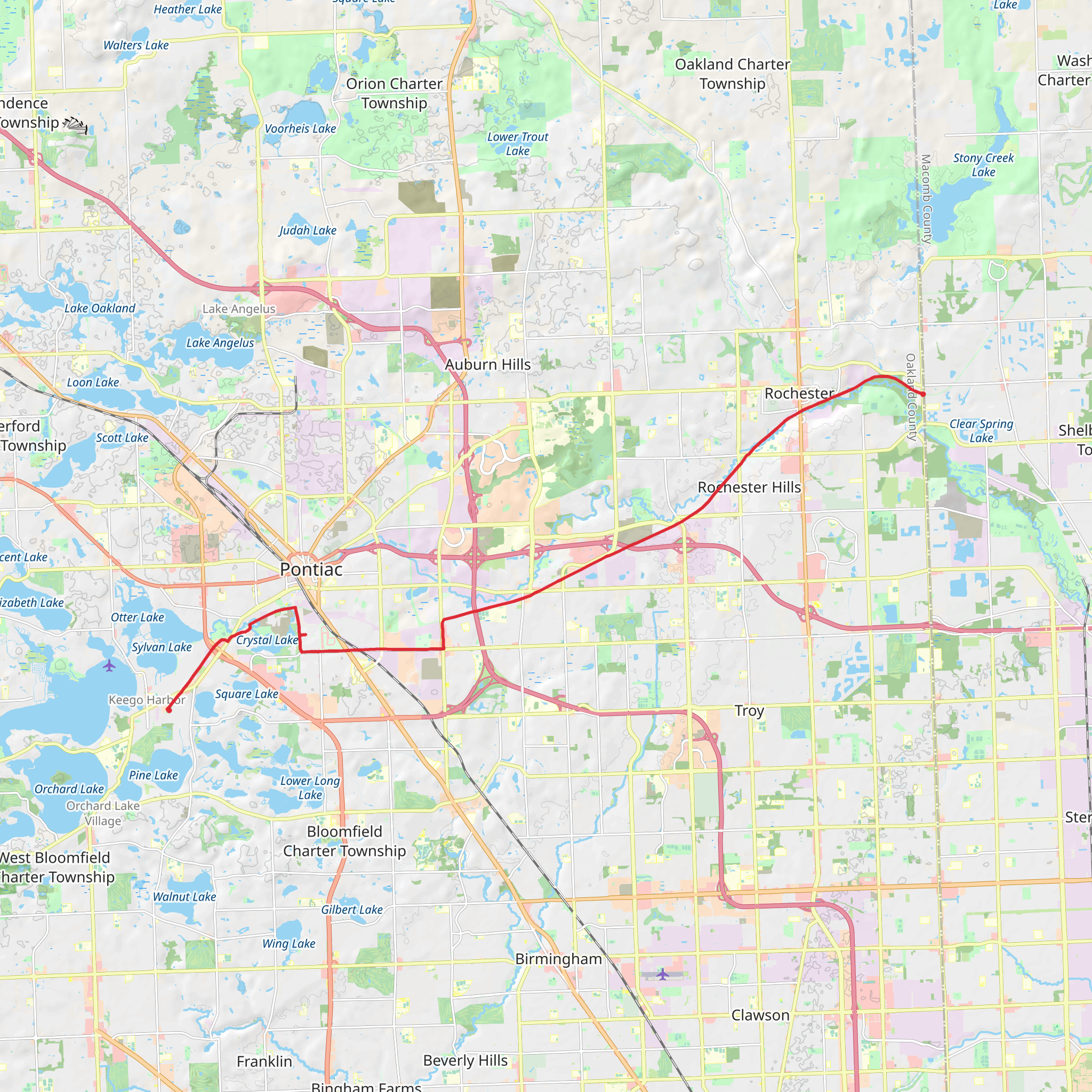 Clinton River Trail mobile static map