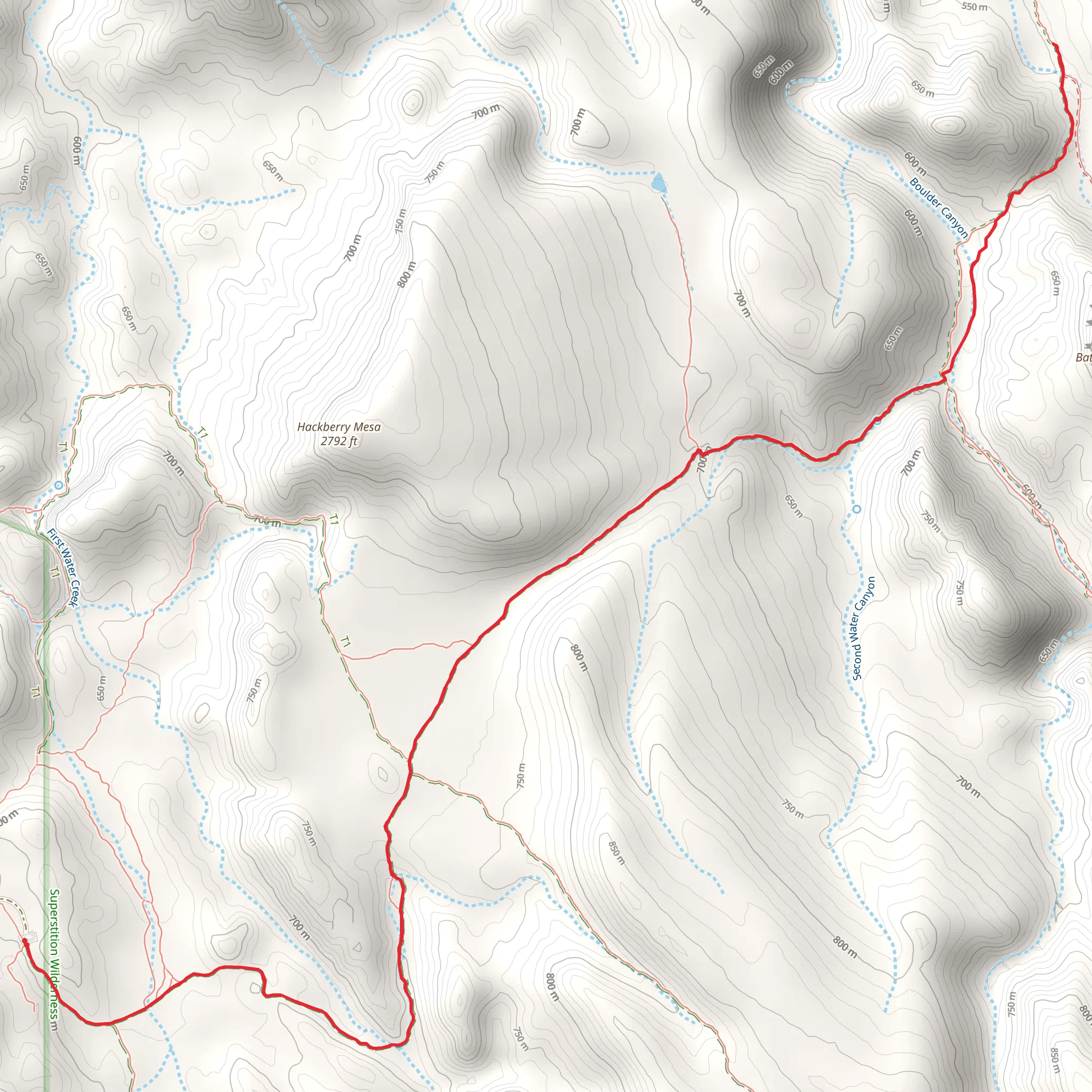 Boulder Canyon mobile static map