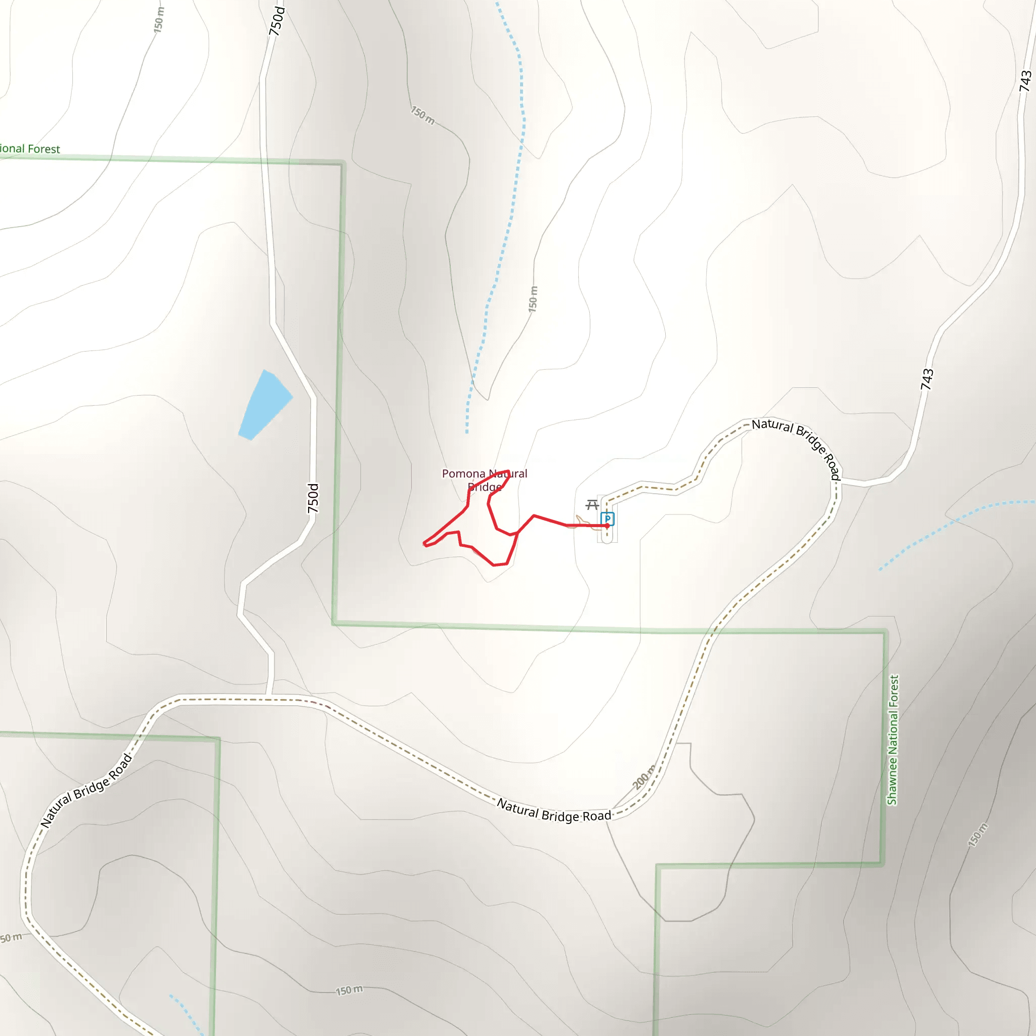 Pomona Natural Bridge Loop Trail mobile static map