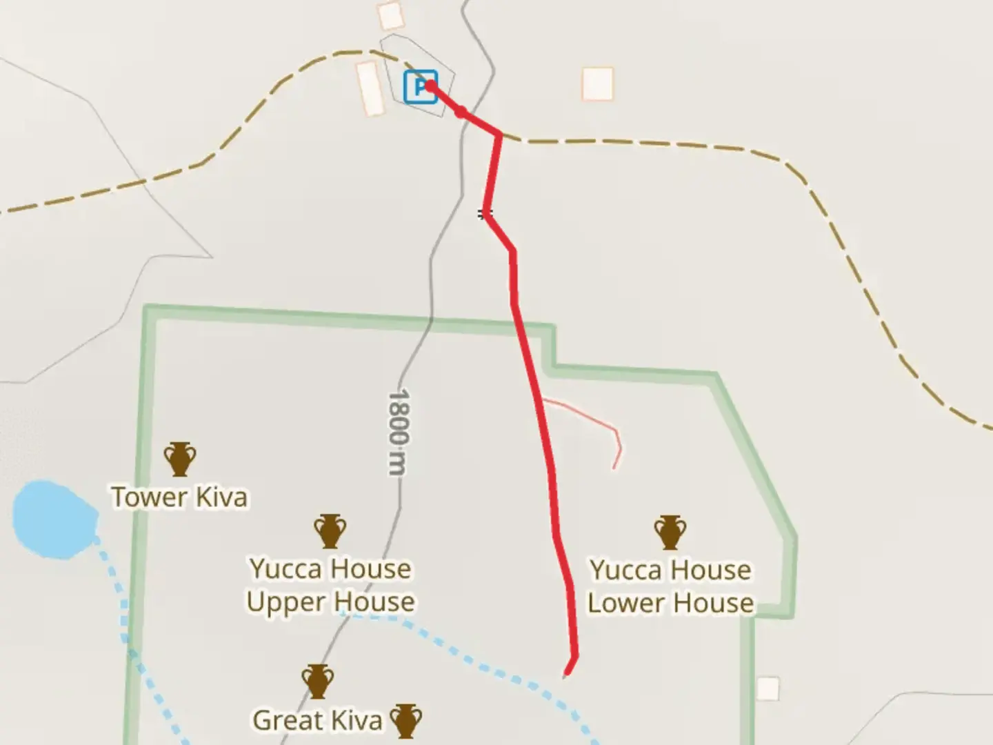 An image depicting the trail Walk to Yucca House National Moonument and its surrounding area.