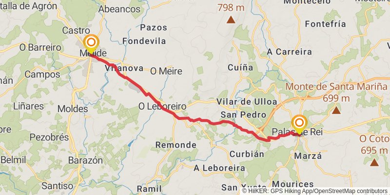 Via de la Plata stage 45 Map