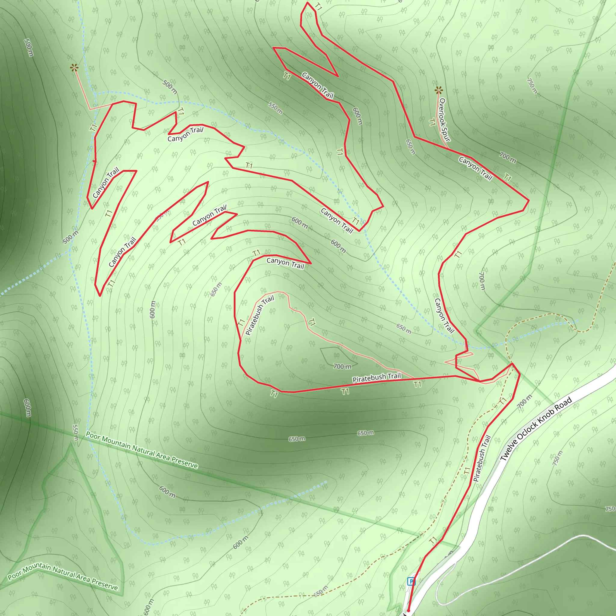 Green Hill Park Loop mobile static map
