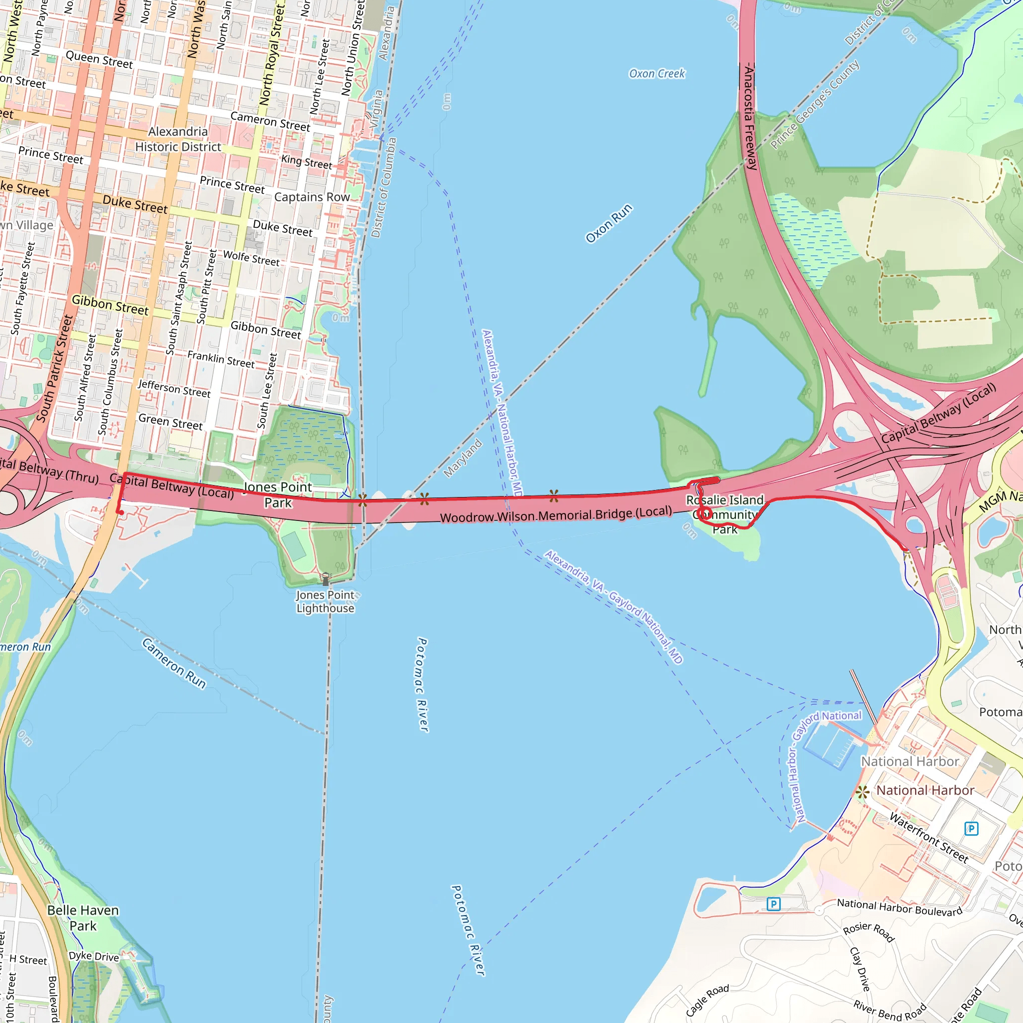 Woodrow Wilson Bridge mobile static map