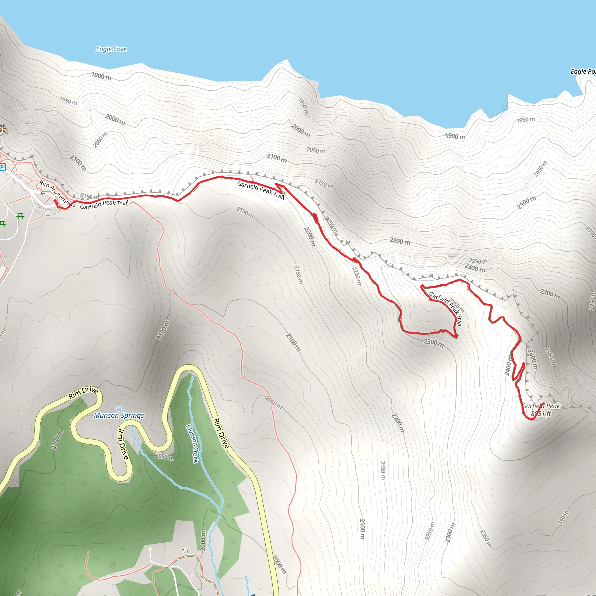 Garfield Peak Trail mobile static map