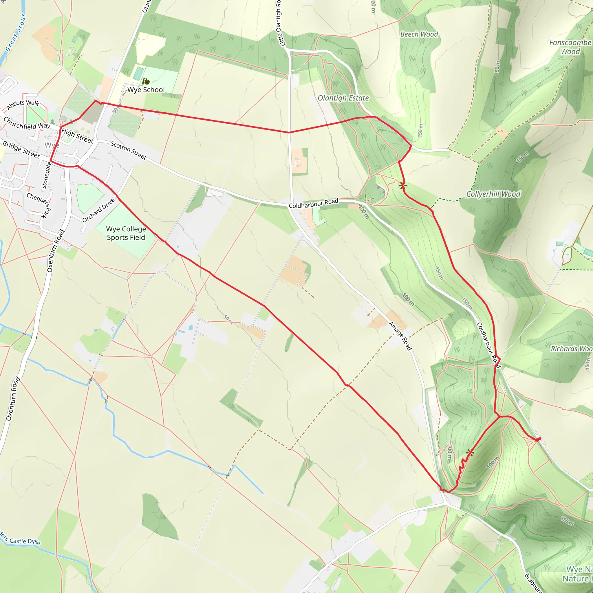 The Devil's Kneading Trough Loop - Wye mobile static map