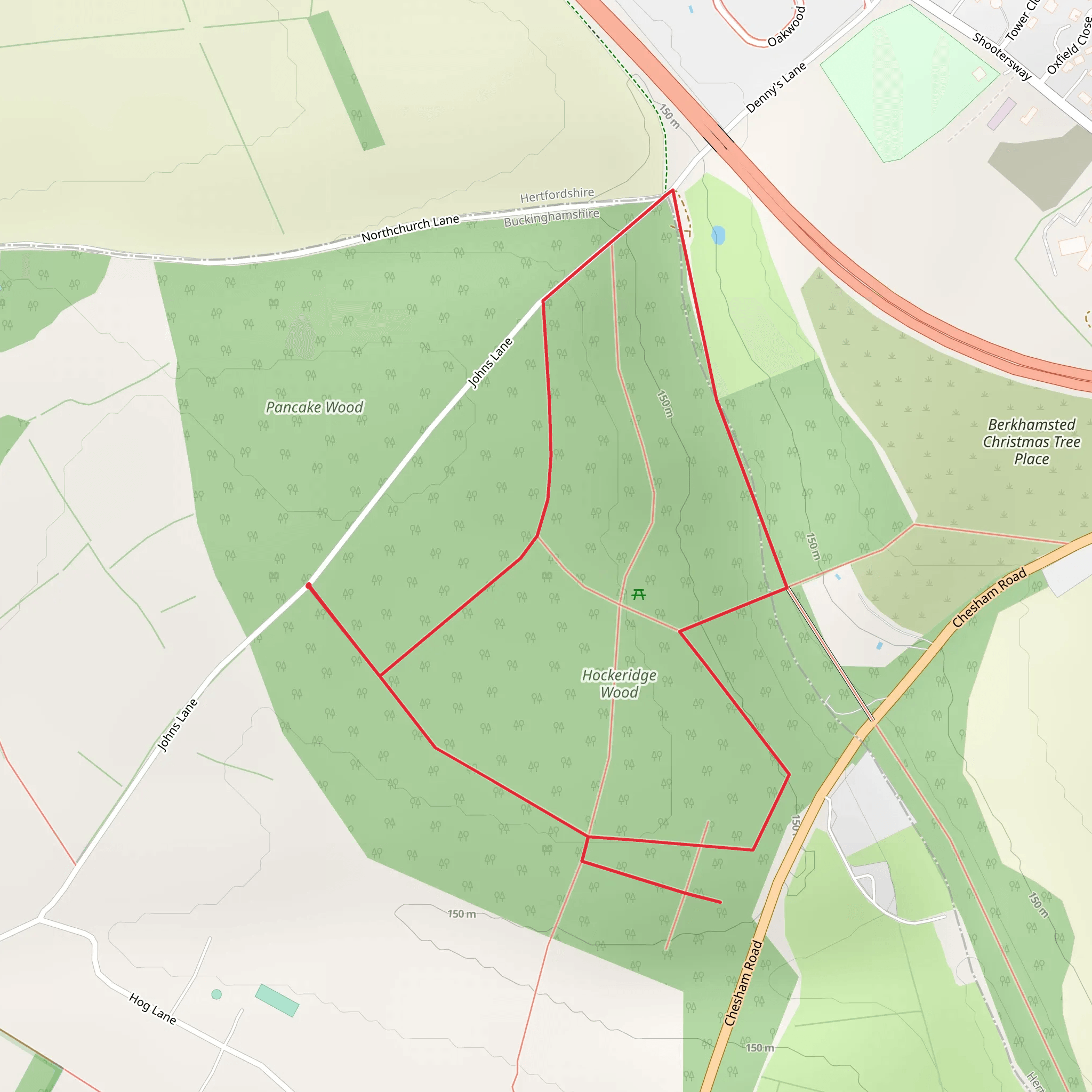 Hockeridge Wood Loop mobile static map
