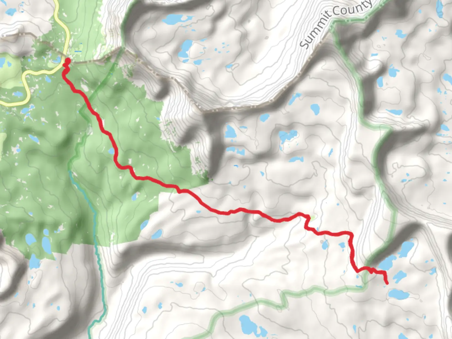 An image depicting the trail Daynes Lake and Dale Lake via Uinta Highline Trail and its surrounding area.