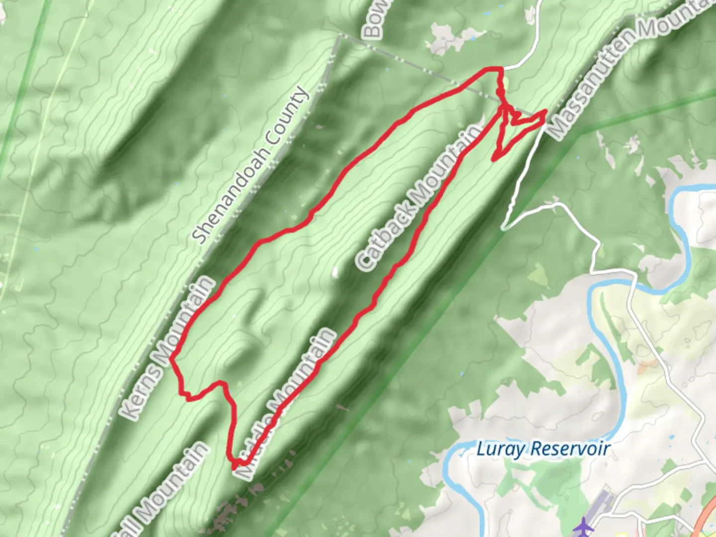 An image depicting the trail Massanutten Loop Trail - Big Spring and its surrounding area.