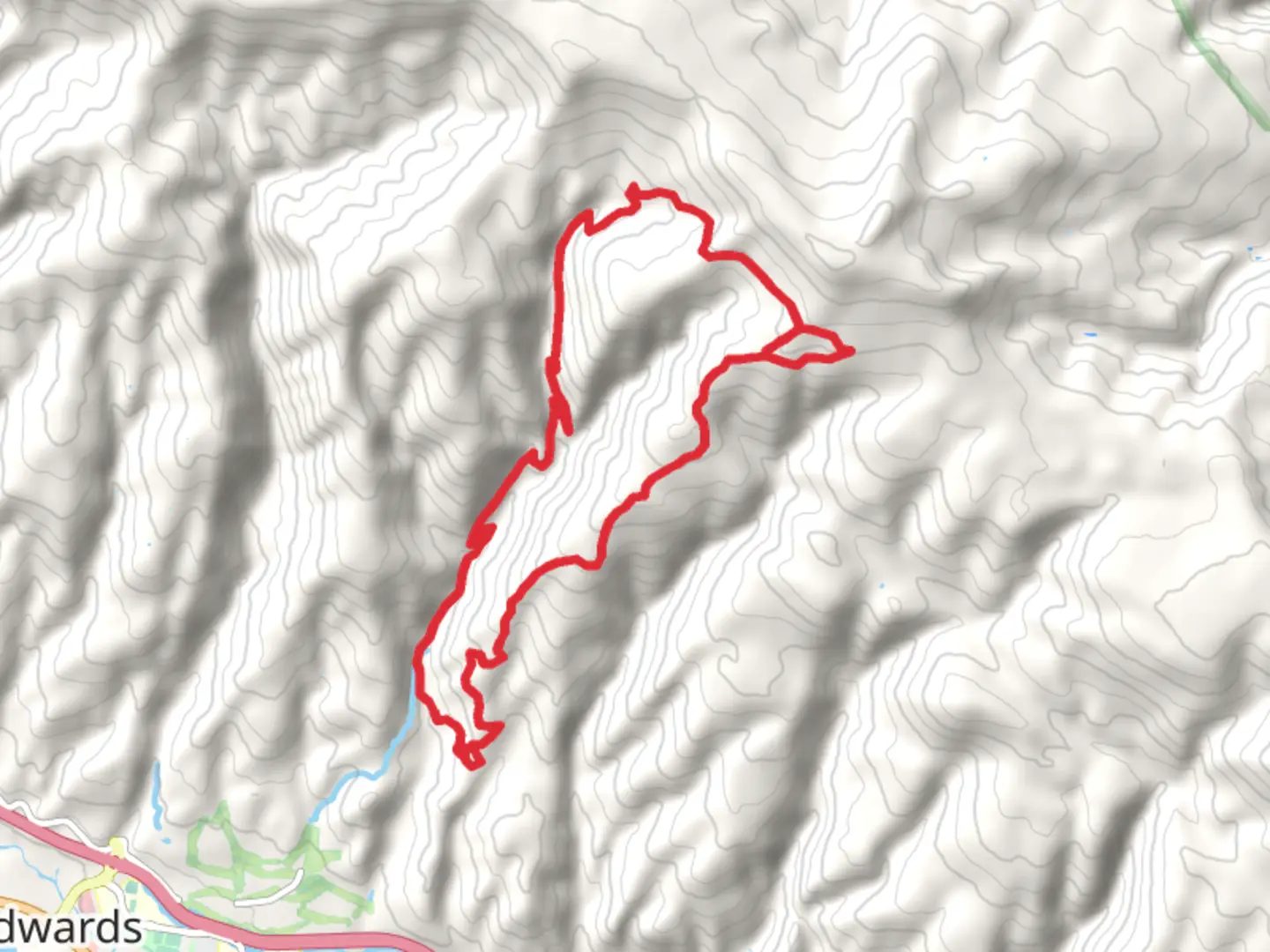 An image depicting the trail Wildridge Road and 717 June Creek Road Loop and its surrounding area.