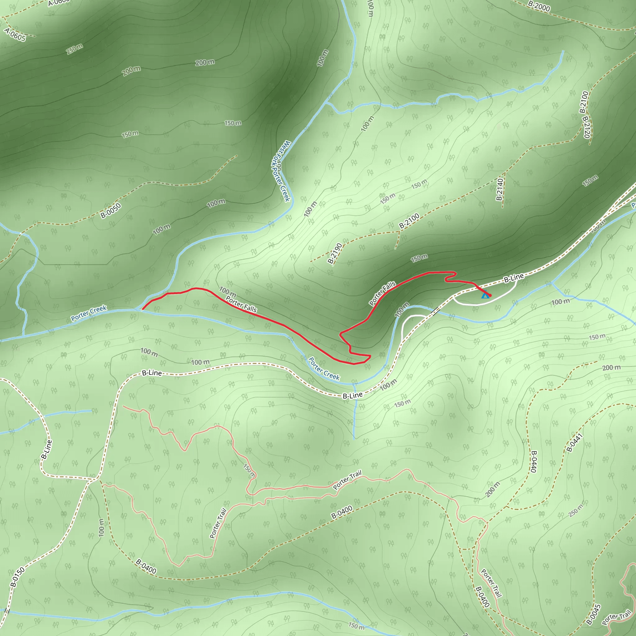 Porter Falls Out and Back mobile static map