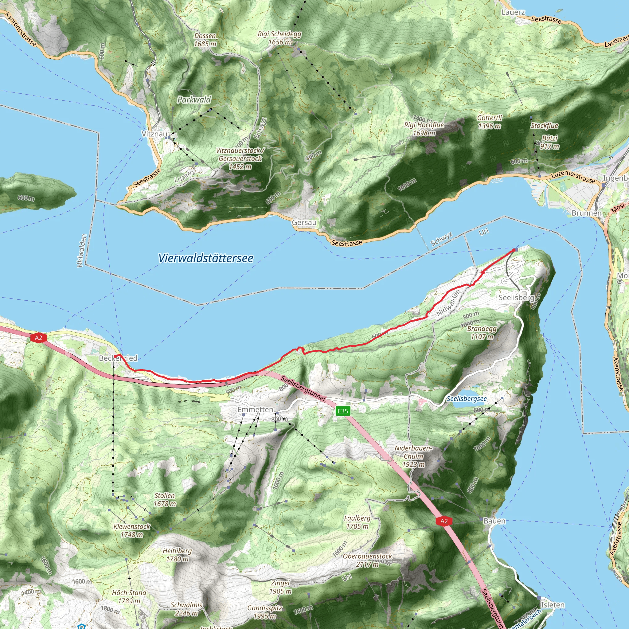 Beckenried-Risletenschlucht-Treib mobile static map
