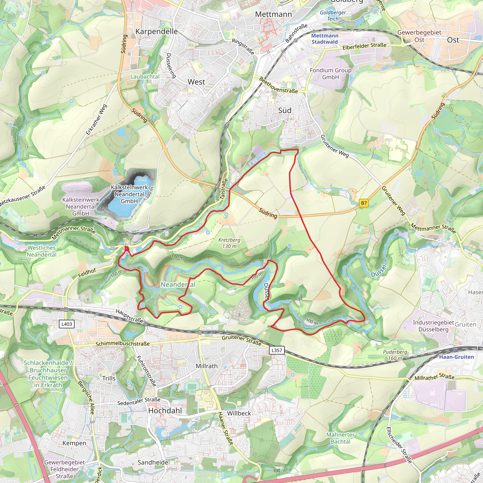 Entdeckerschleife Evolutionspfad and Neanderthal Museum Rundweg Loop mobile static map