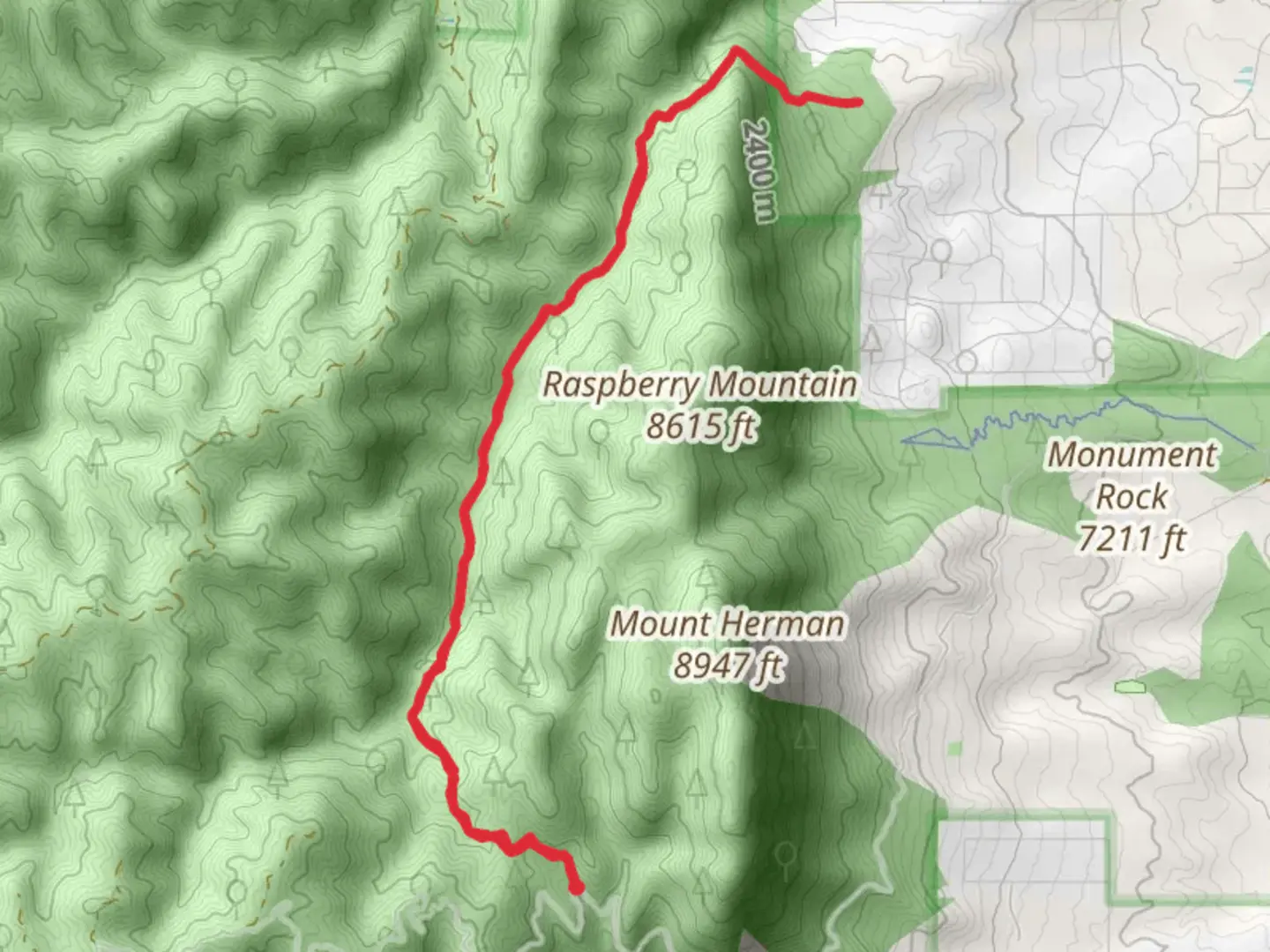 An image depicting the trail Monument Trail and its surrounding area.