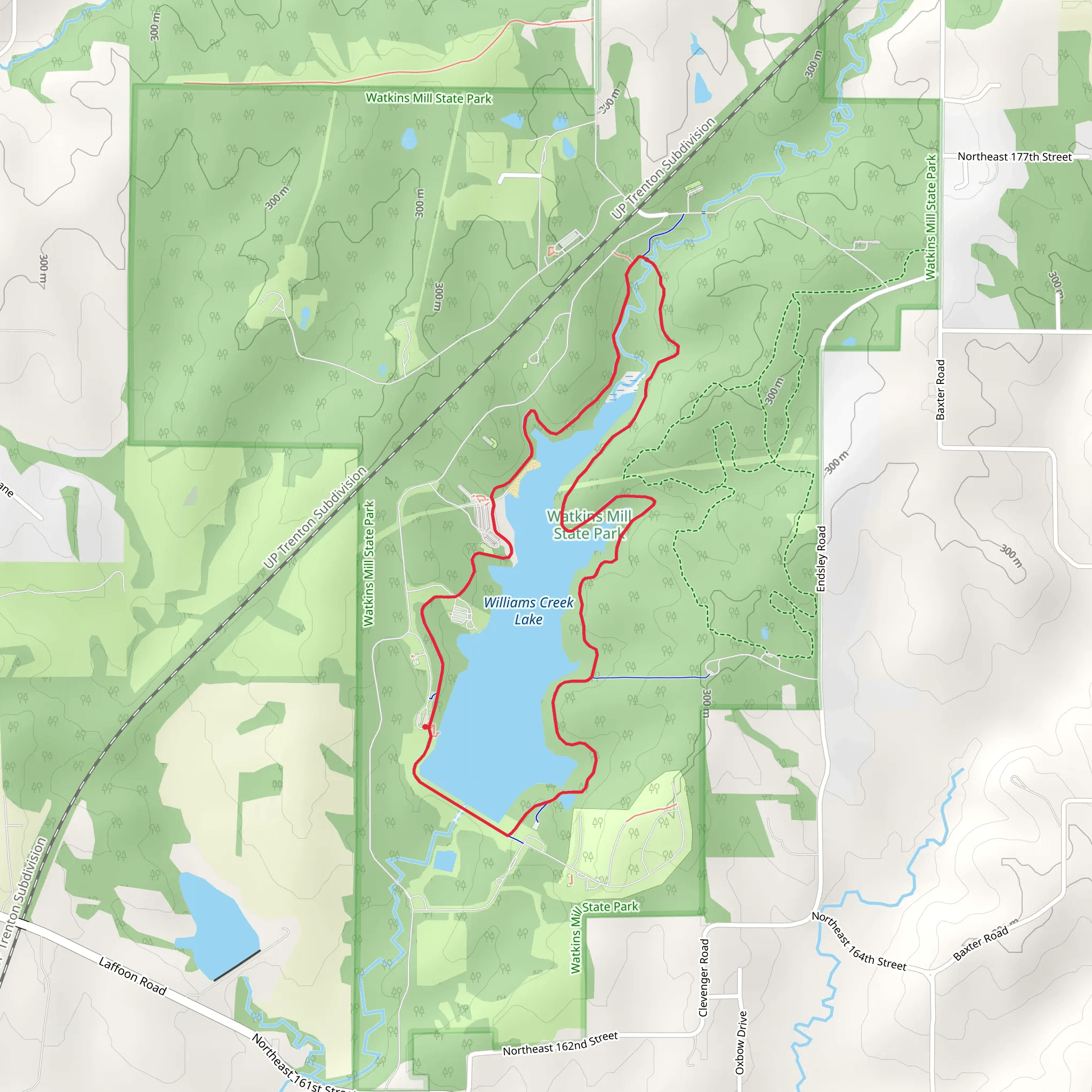Watkins Mill Lake Loop mobile static map