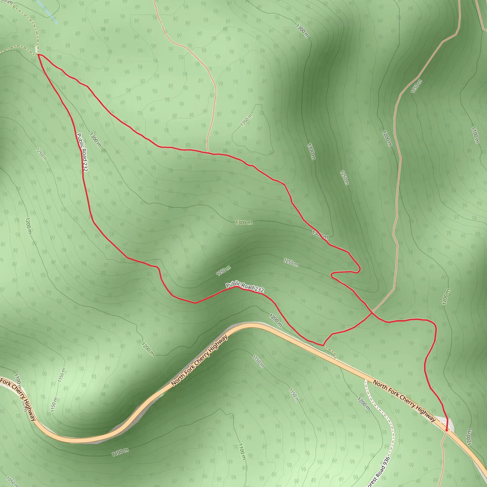 Kennison Mountain Trail and Frost Gap Loop mobile static map