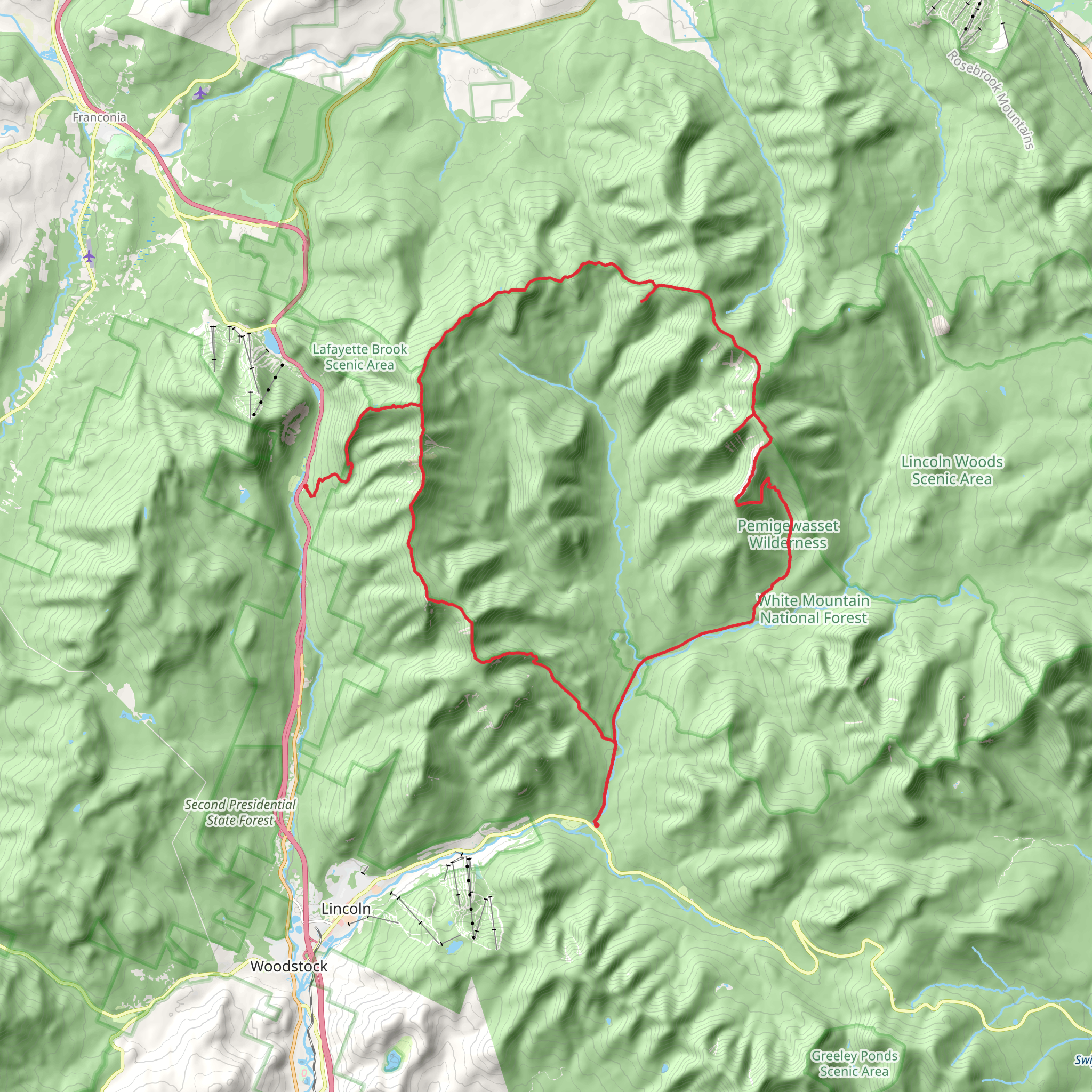 The Pemigewasset Loop mobile static map