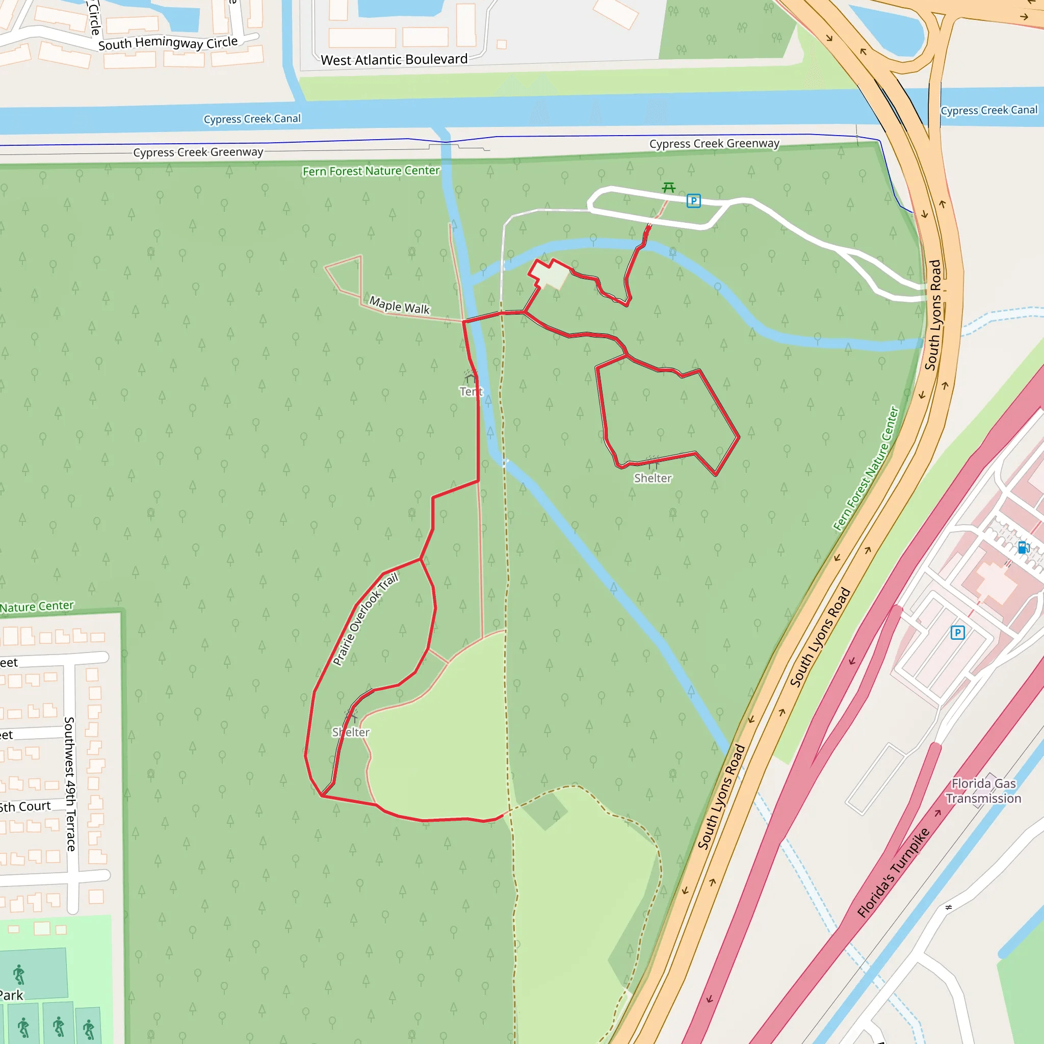 Cypress Creek Trail and Prairie Overlook Trail mobile static map