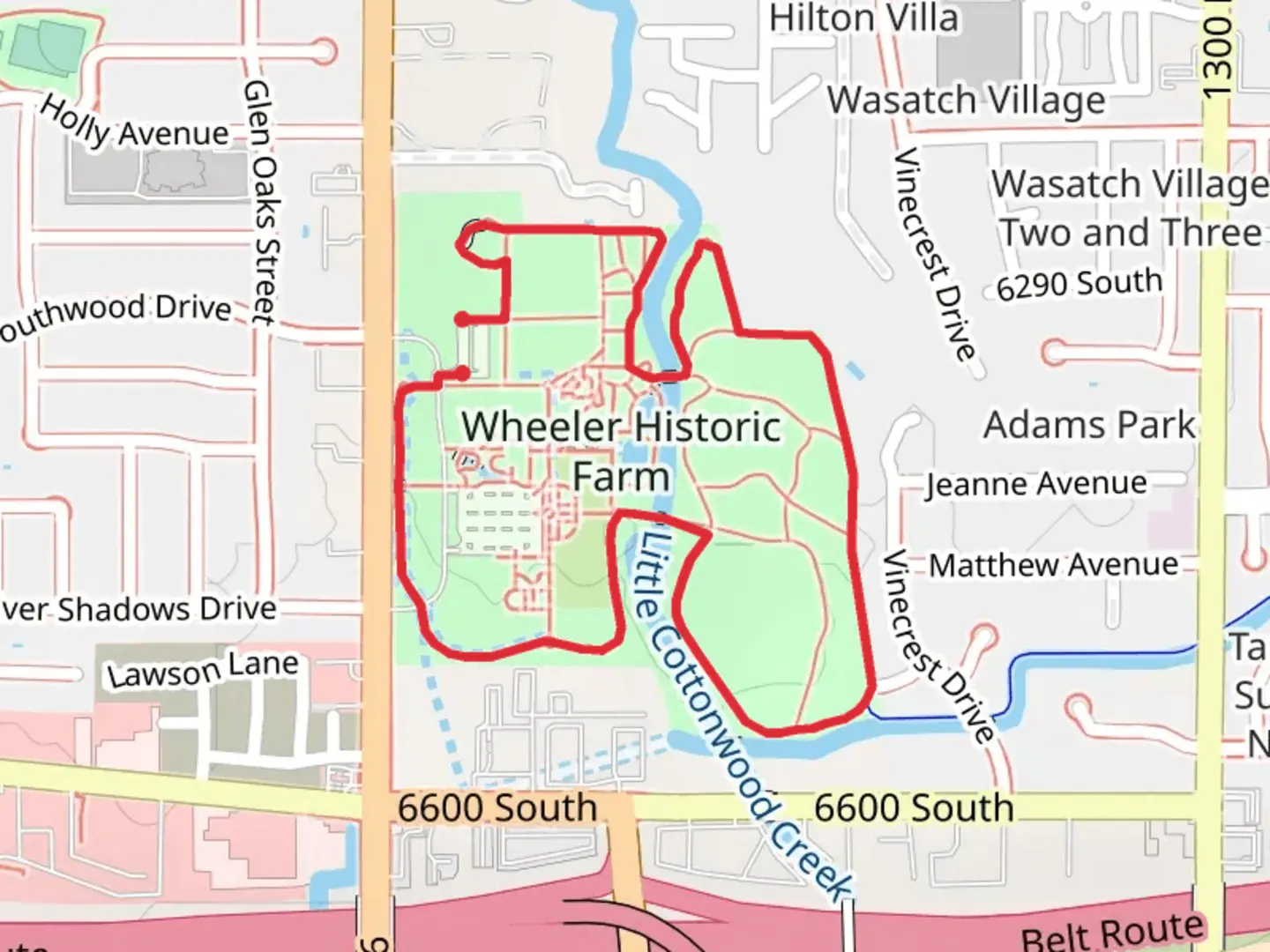 An image depicting the trail Little Cottonwood Creek Loop and its surrounding area.