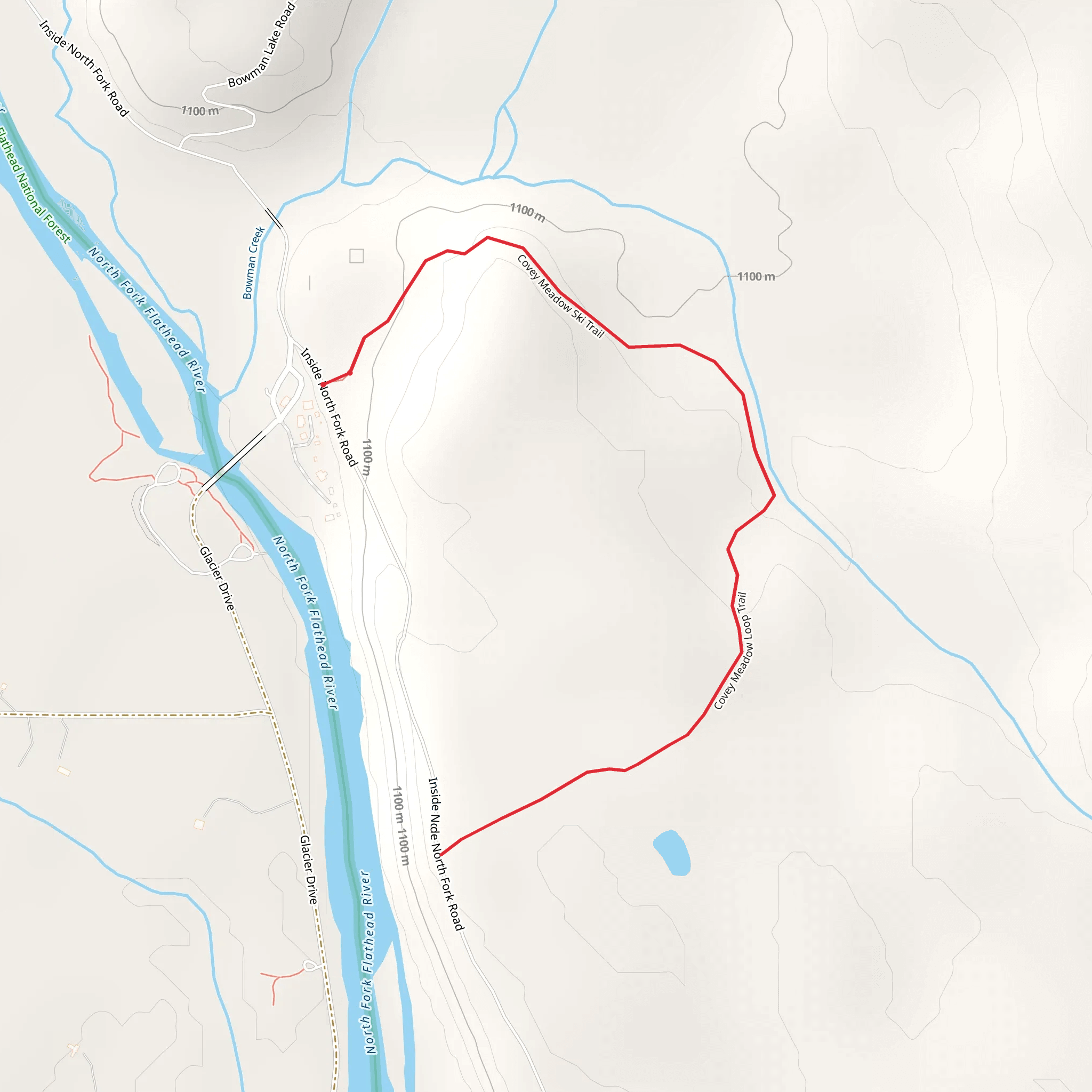 Covey Meadow Trail mobile static map