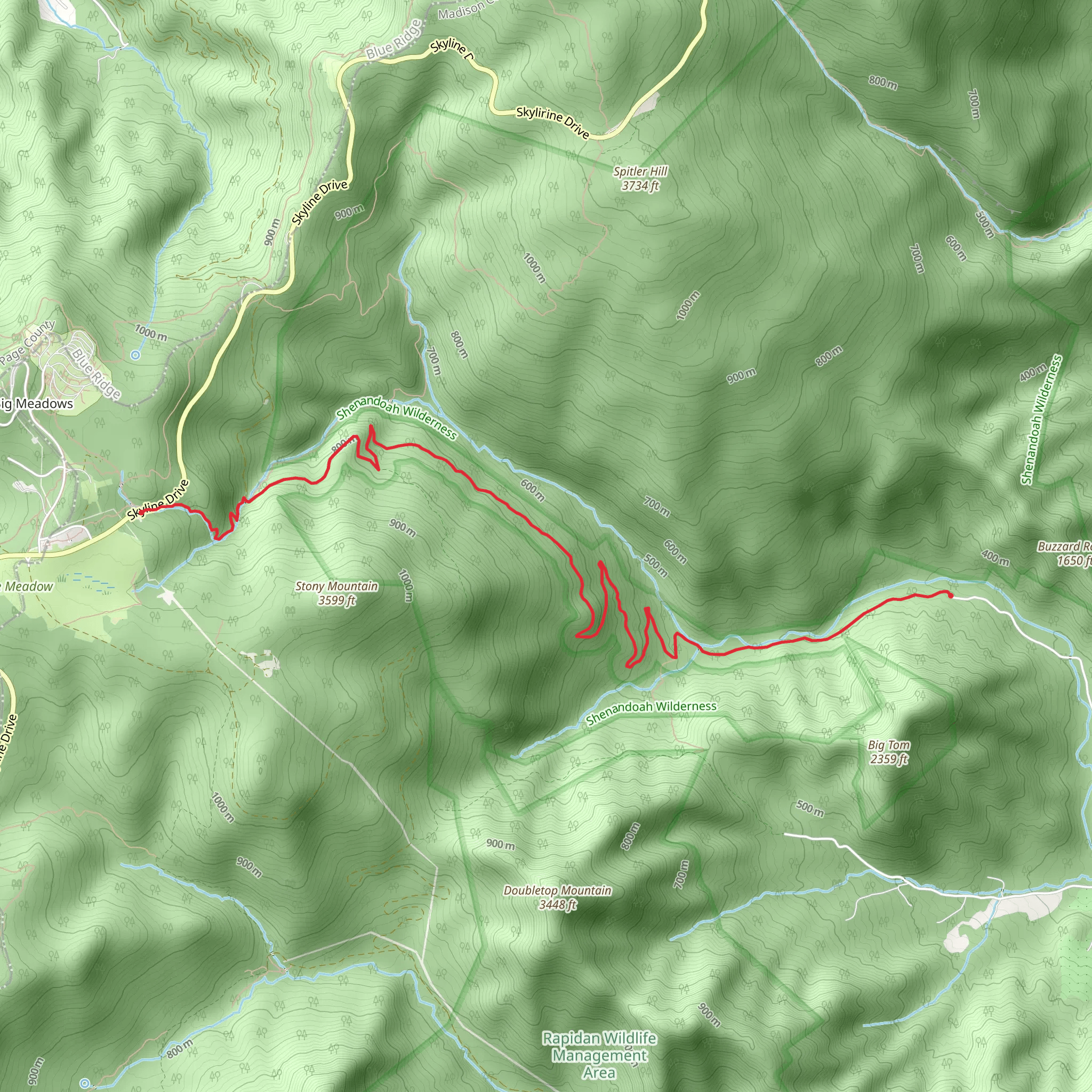 Rose River Fire Road Trail mobile static map