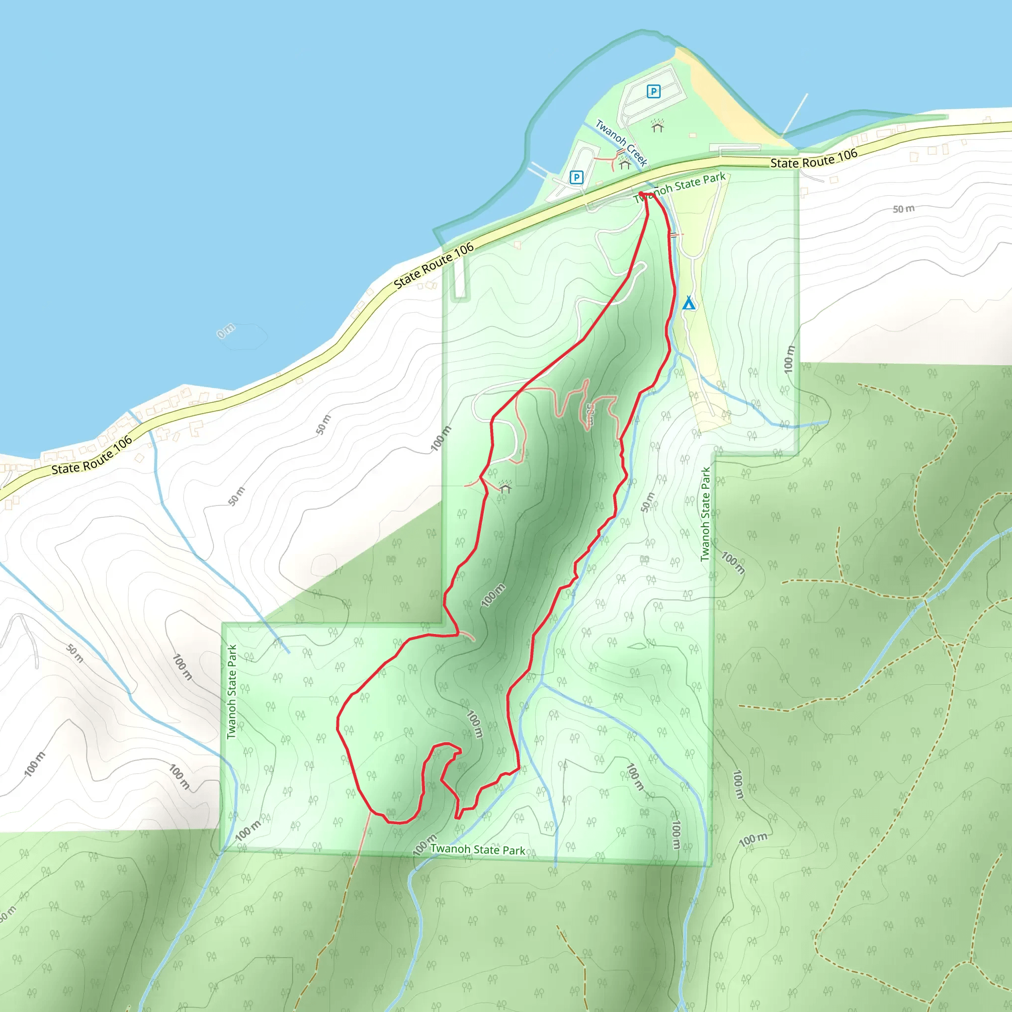 Twanoh State Park Loop mobile static map