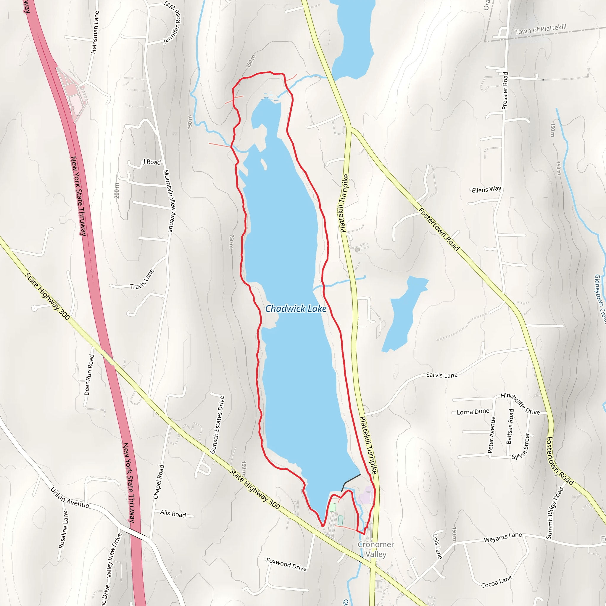Chadwick Lake Loop Trail mobile static map
