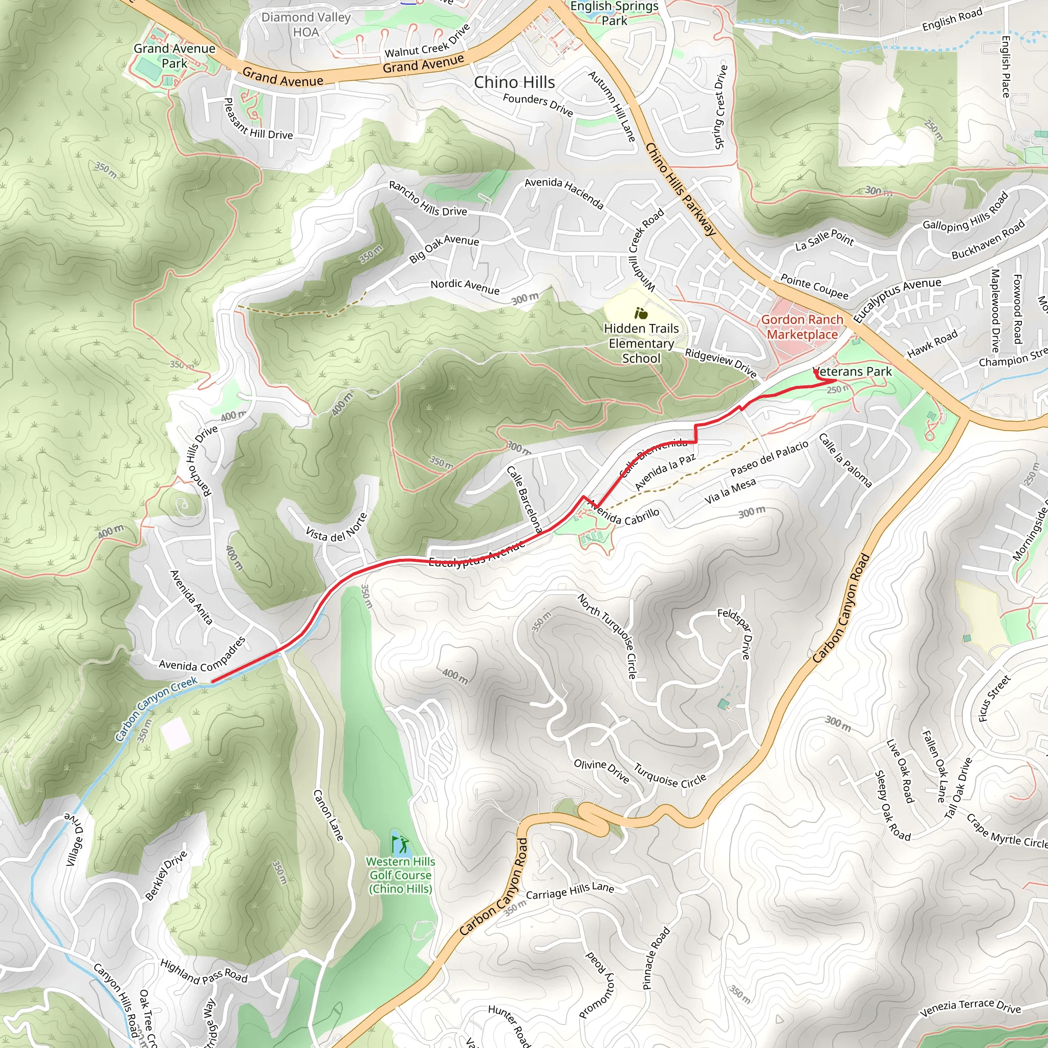 Carbon Canyon Creek mobile static map