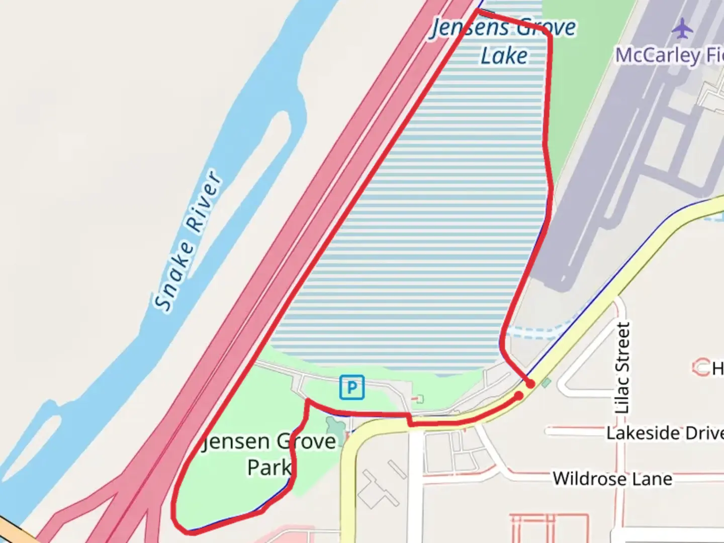 An image depicting the trail Jensens Lake Loop and its surrounding area.