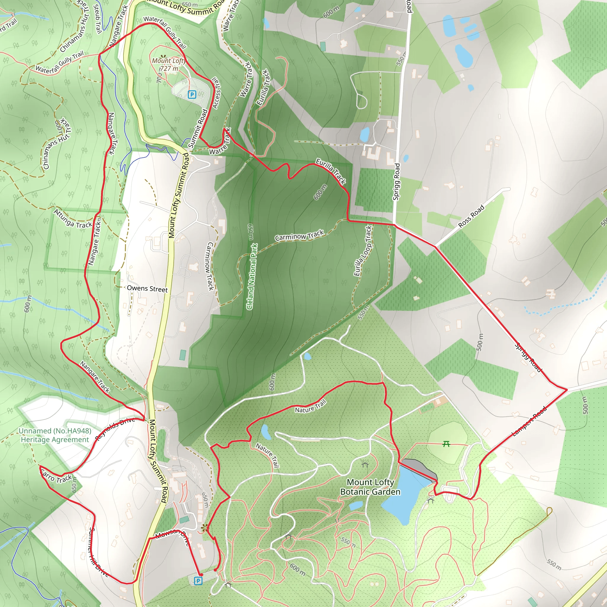 Heysen Trail - Mt Lofty Circuit Walk mobile static map