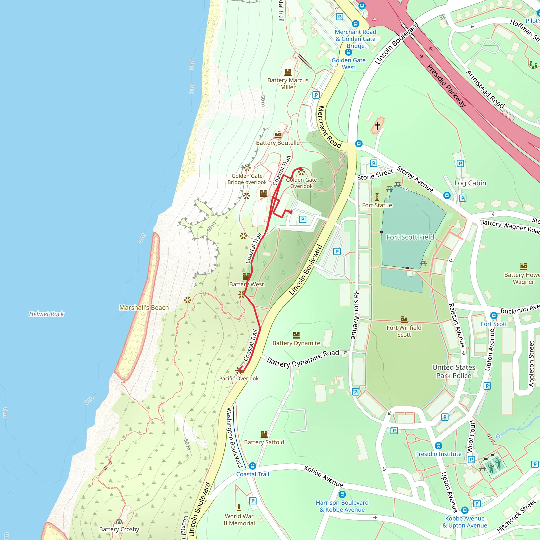 California Coastal Trail mobile static map