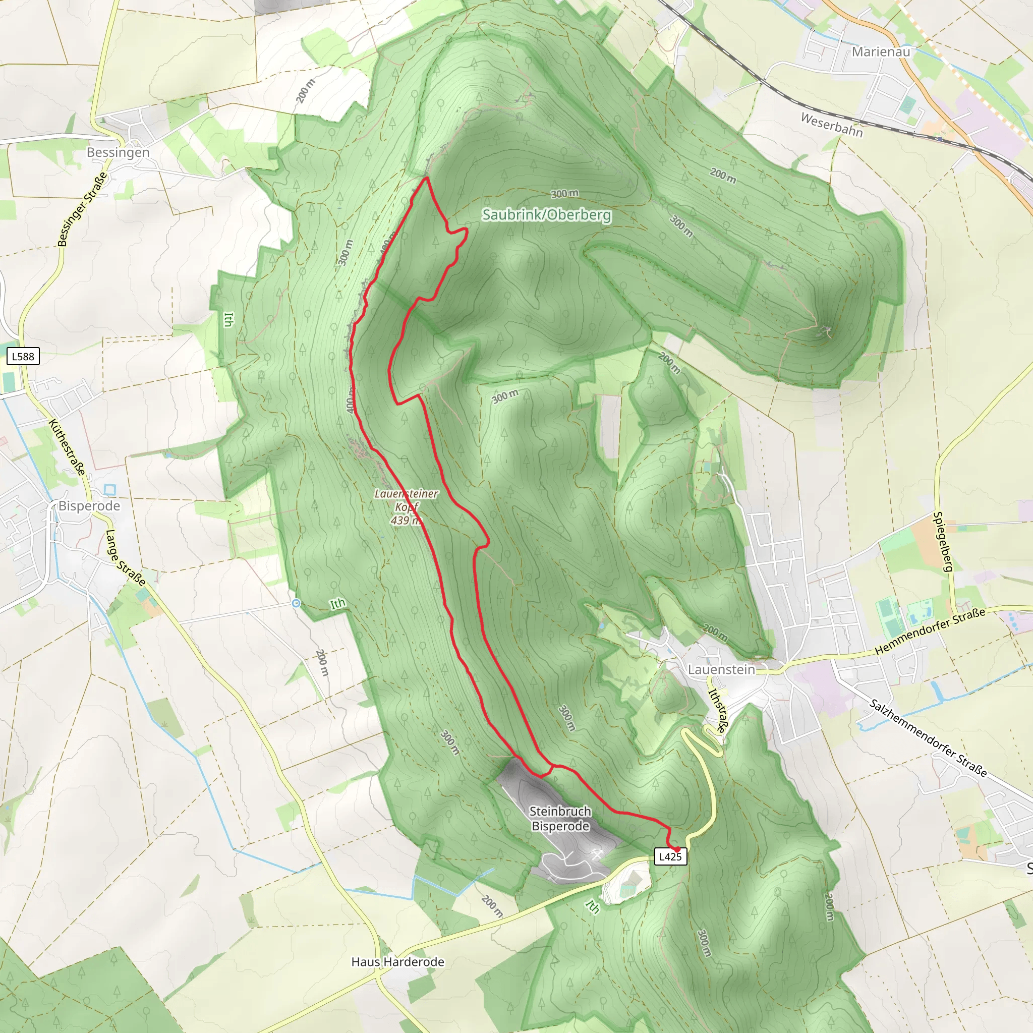 Adam und Eva via Ith Hils Weg mobile static map
