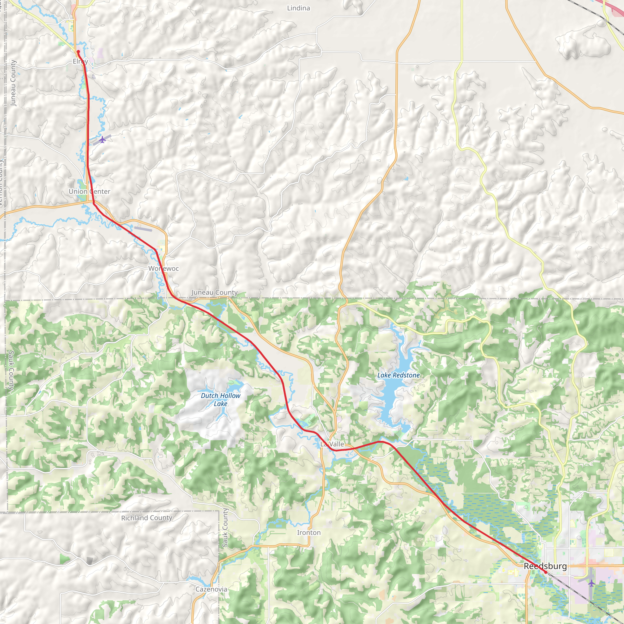 Elroy - Sparta State and 400 State Trail mobile static map