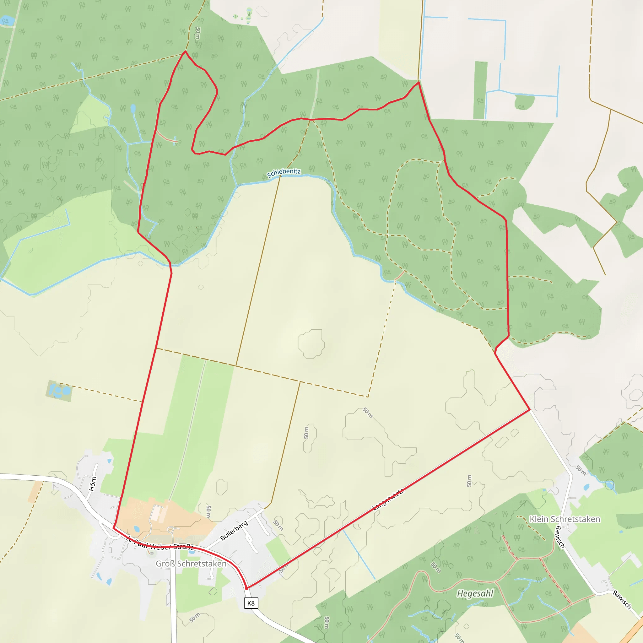 Rundwege Schretstaken mobile static map